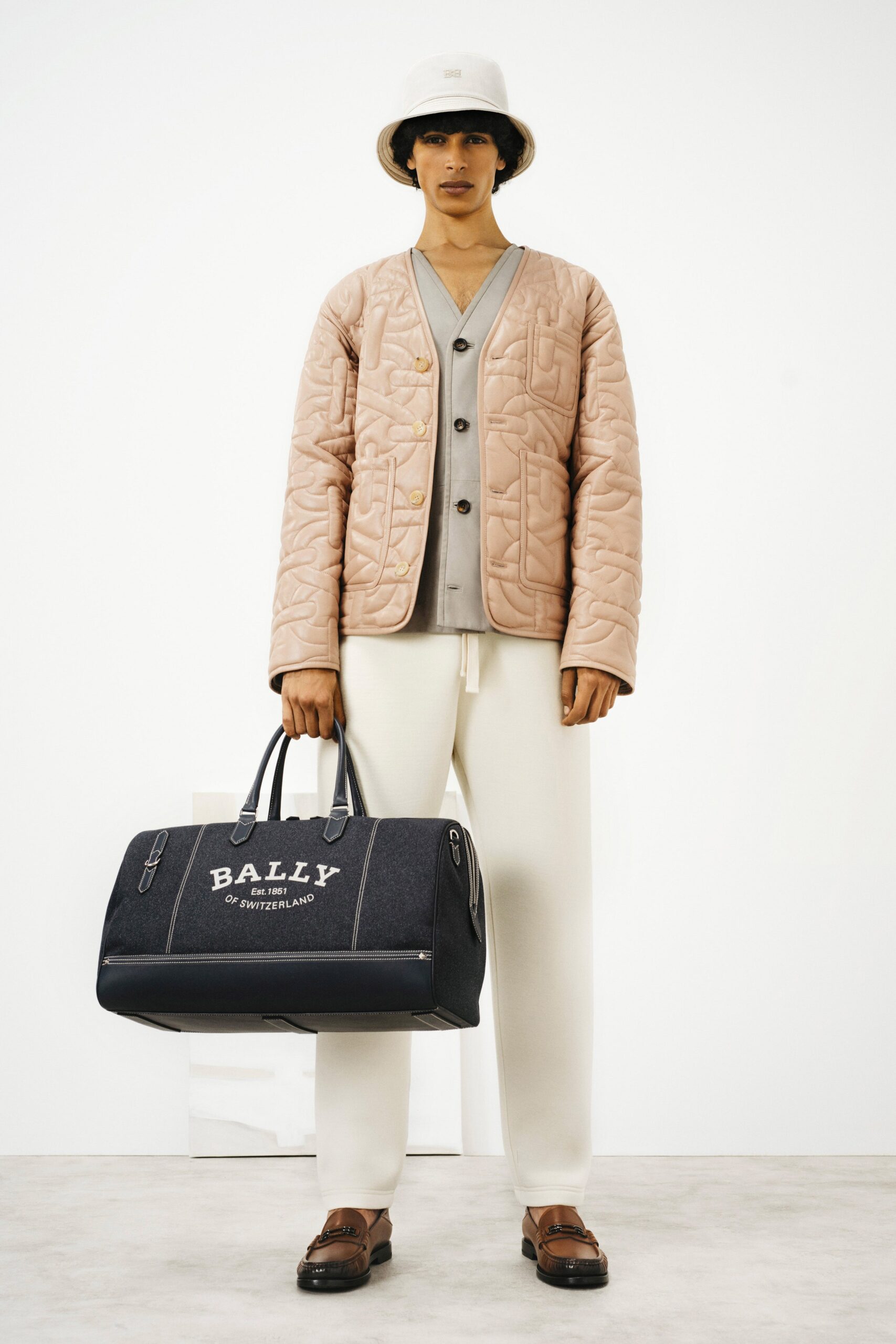 blue denim printed bag