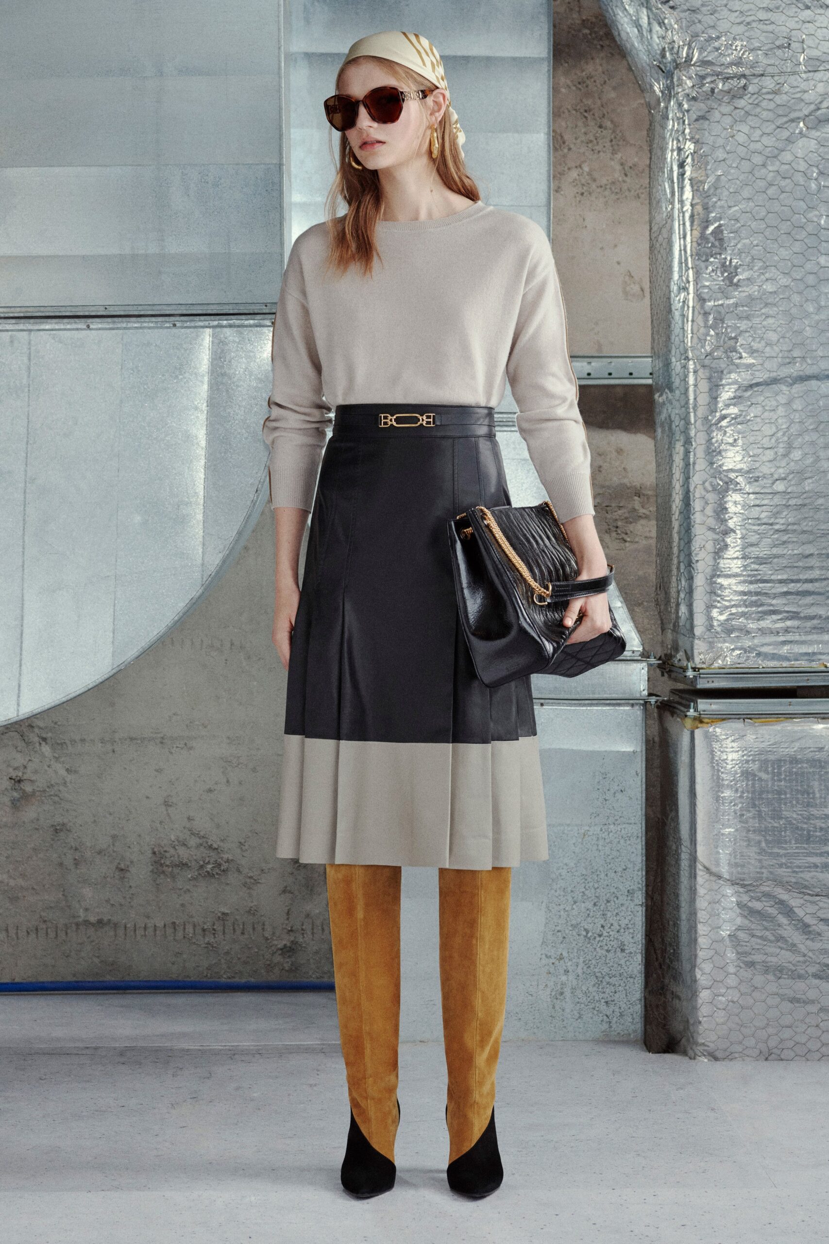 black leather bag