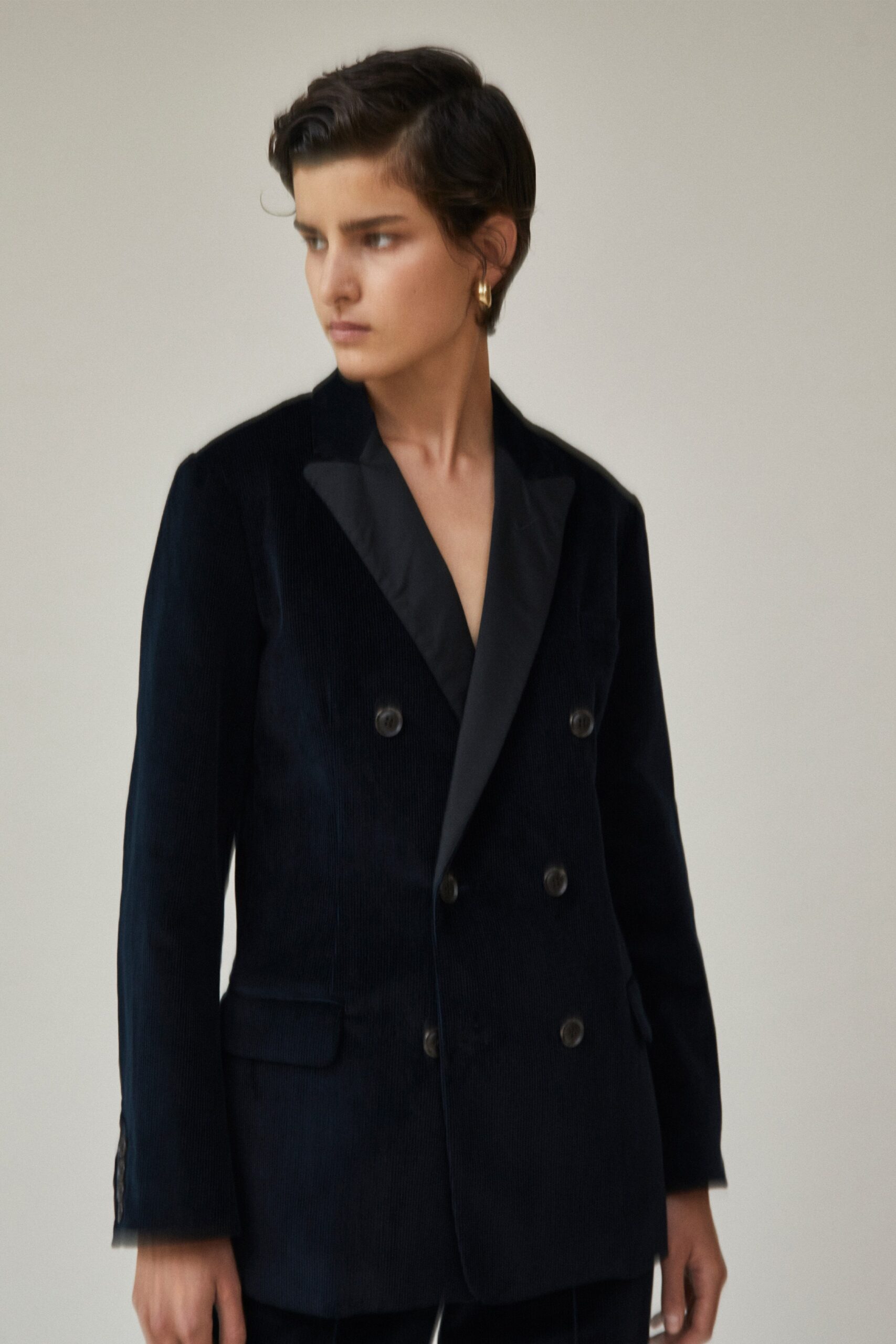 black velvet tailored blazer