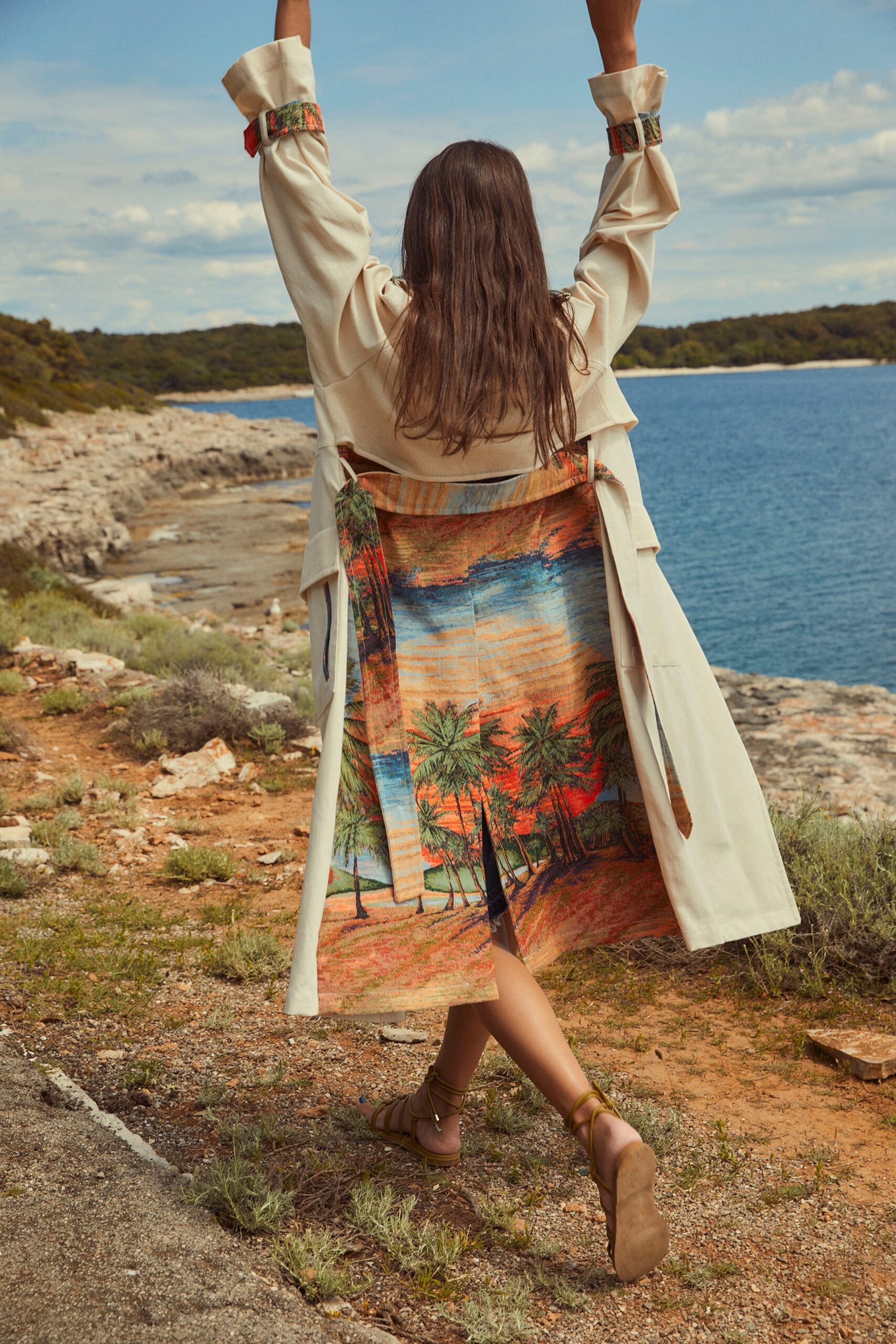 printed jacquard midi skirt