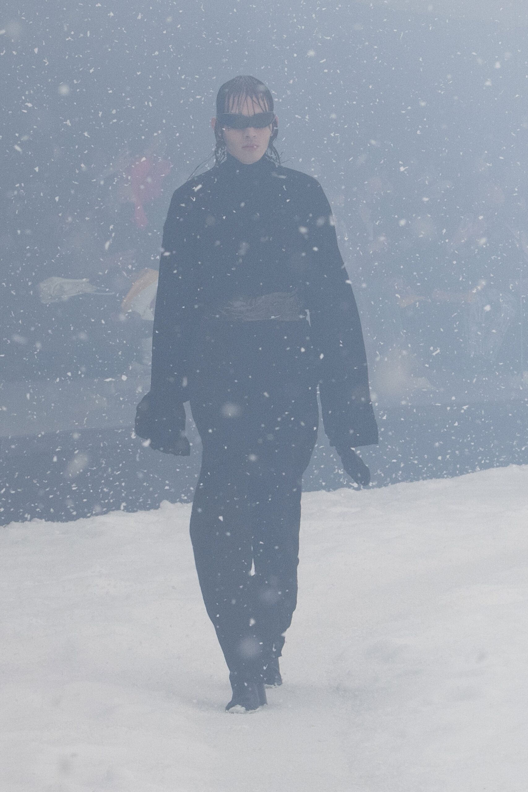oversized black wool coat