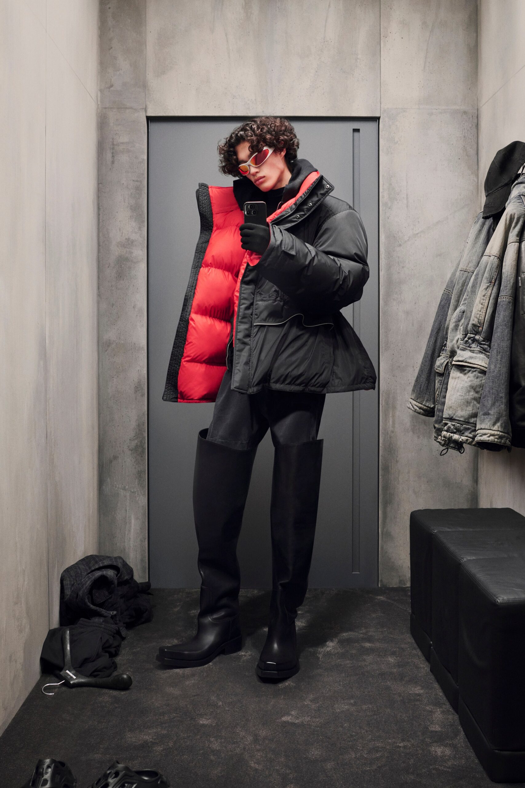 black and red relaxed jacket