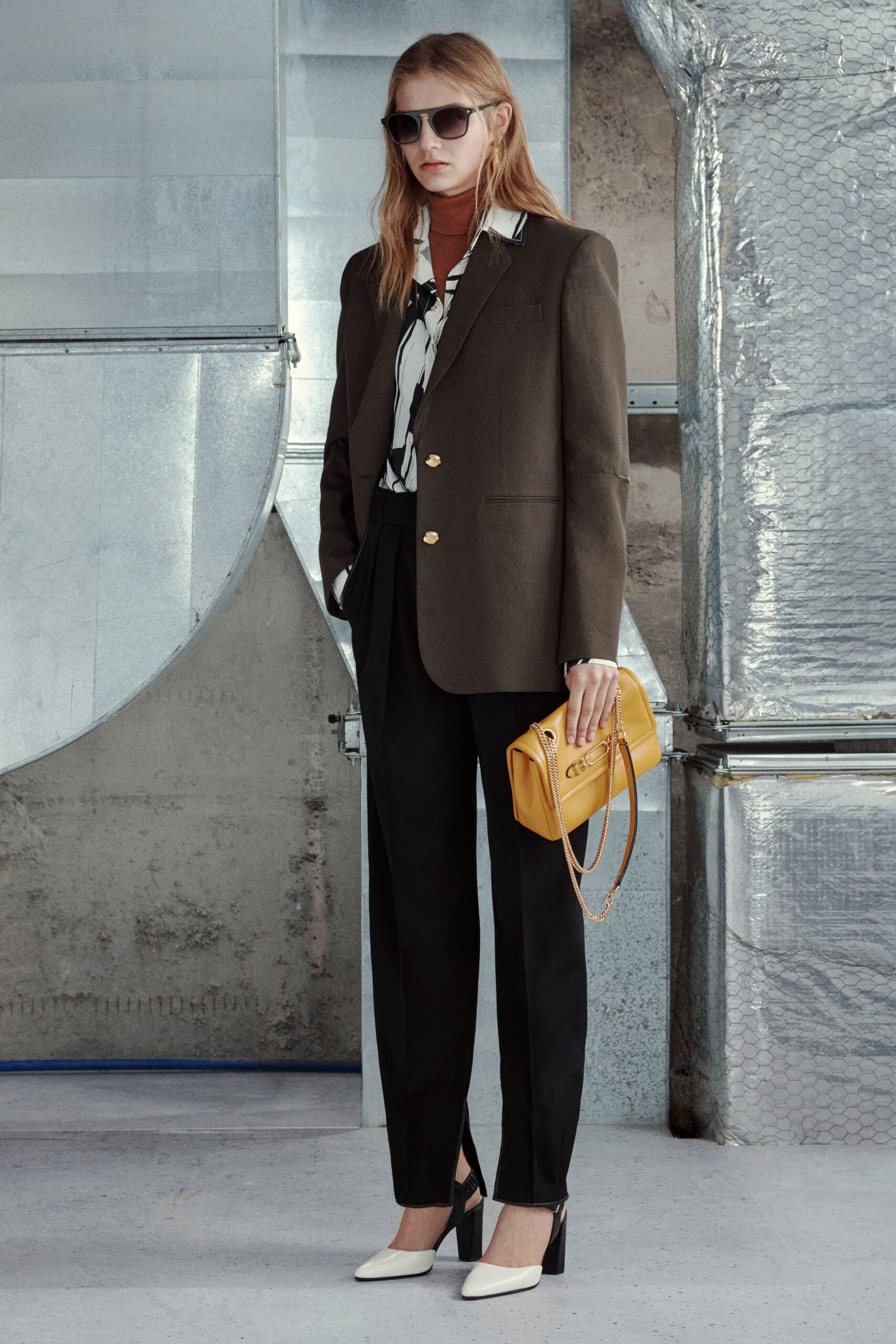 yellow structured bag