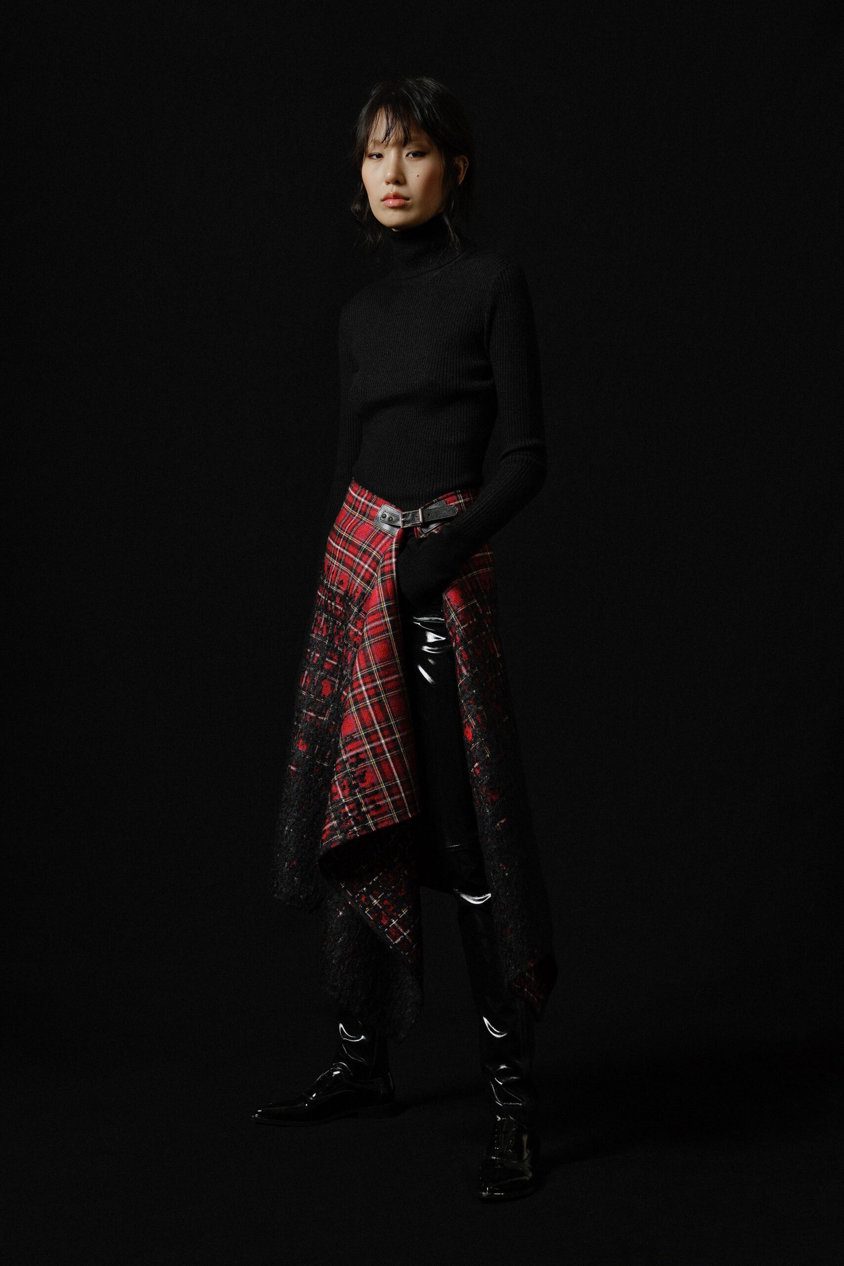 black leather boots