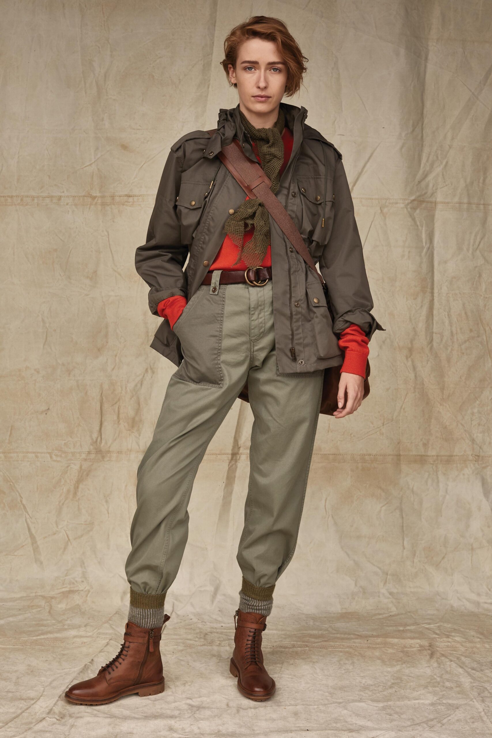 gray hooded utility jacket