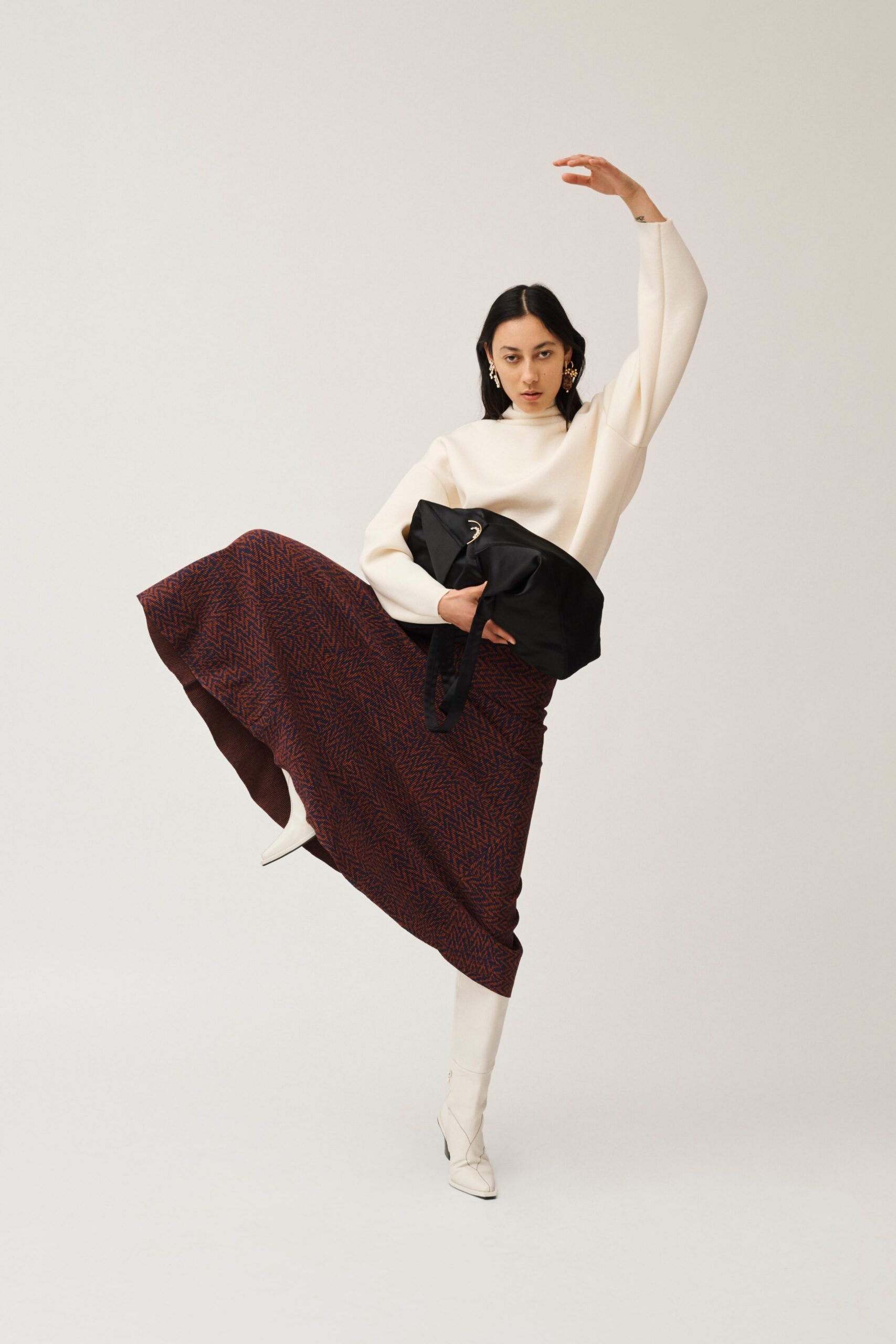 ivory high-neck oversized sweater