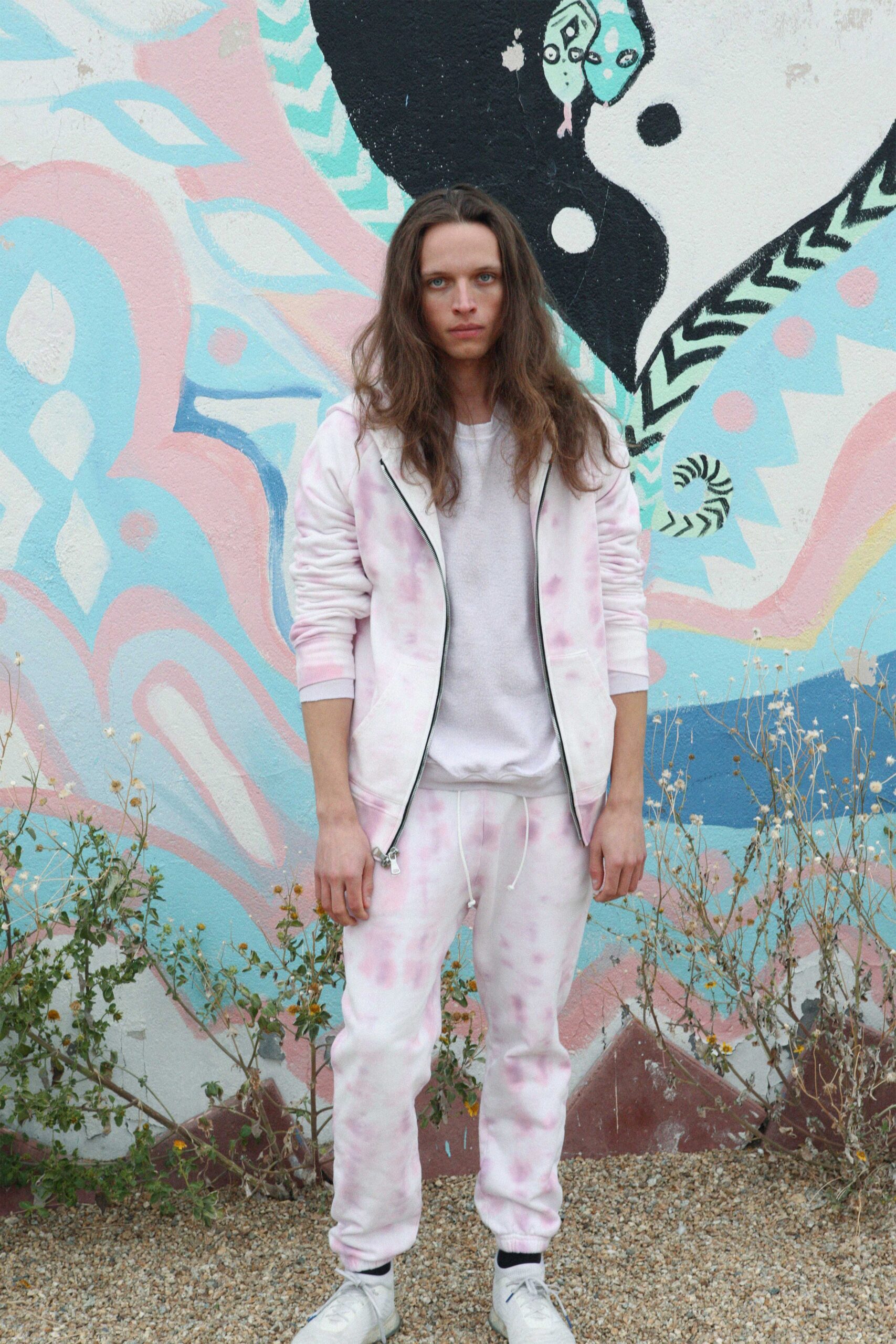pink relaxed cotton jacket and pants