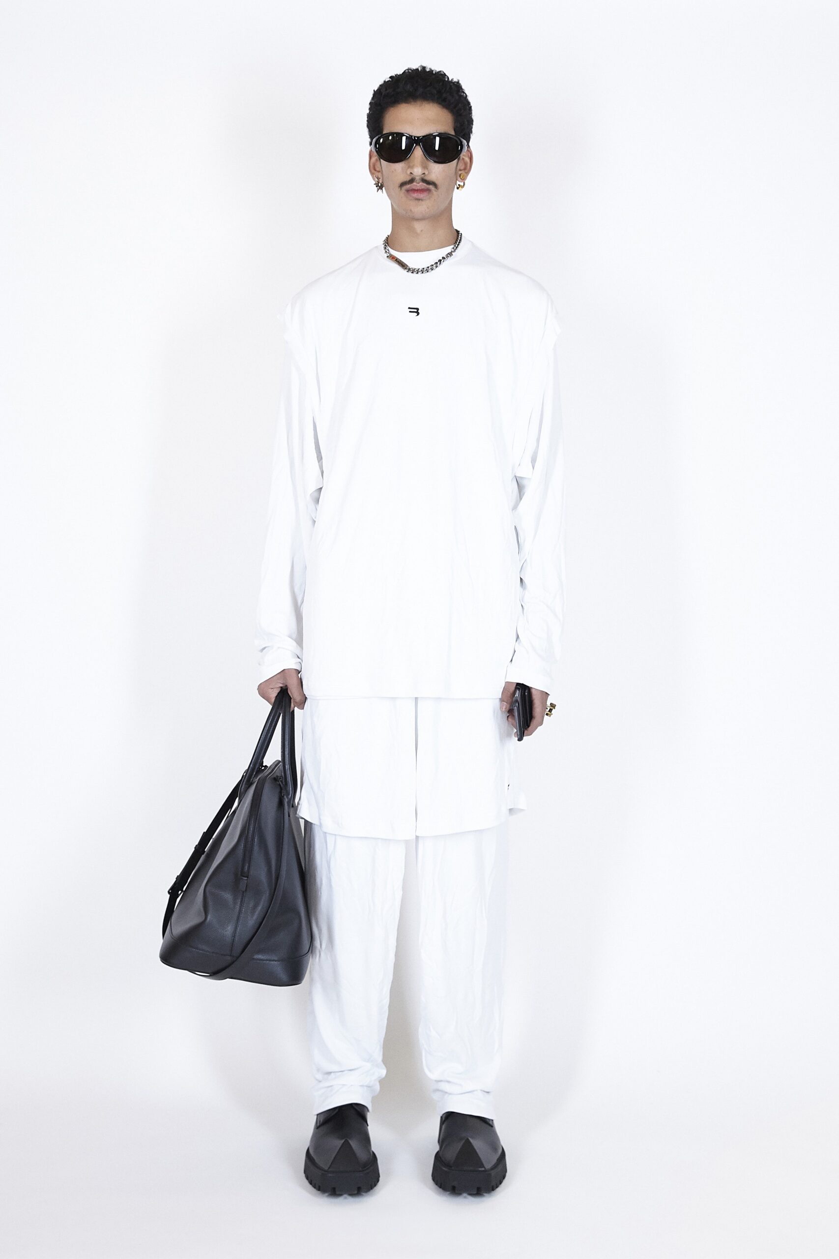 black leather bag