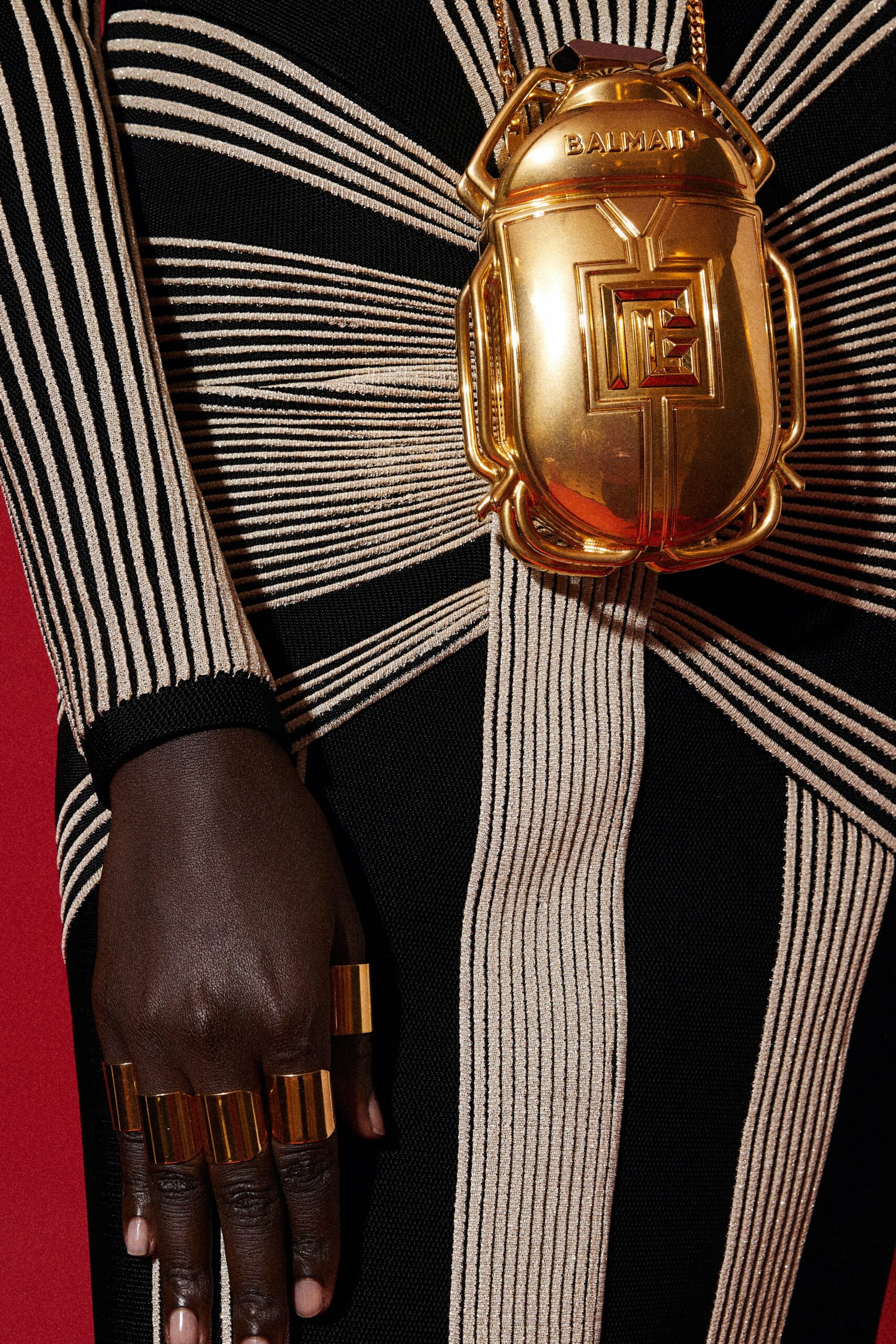 fitted striped midi dress