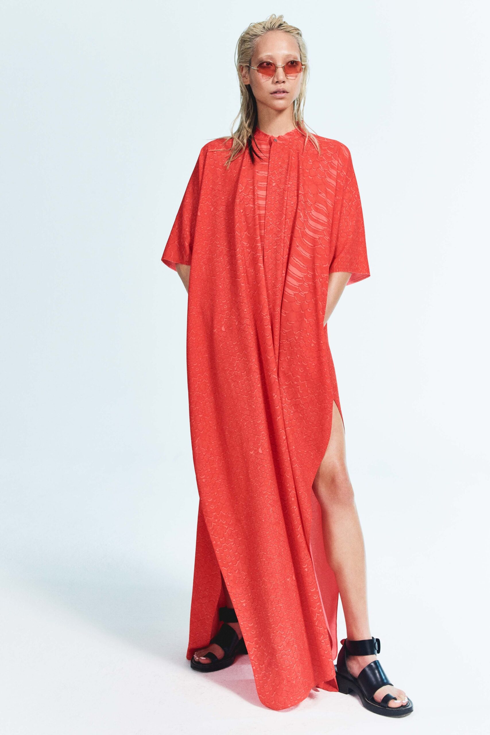 red relaxed maxi dress
