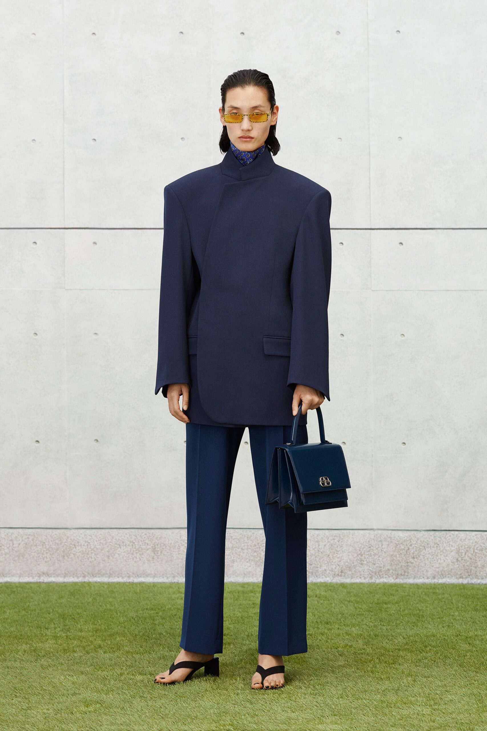 blue structured bag
