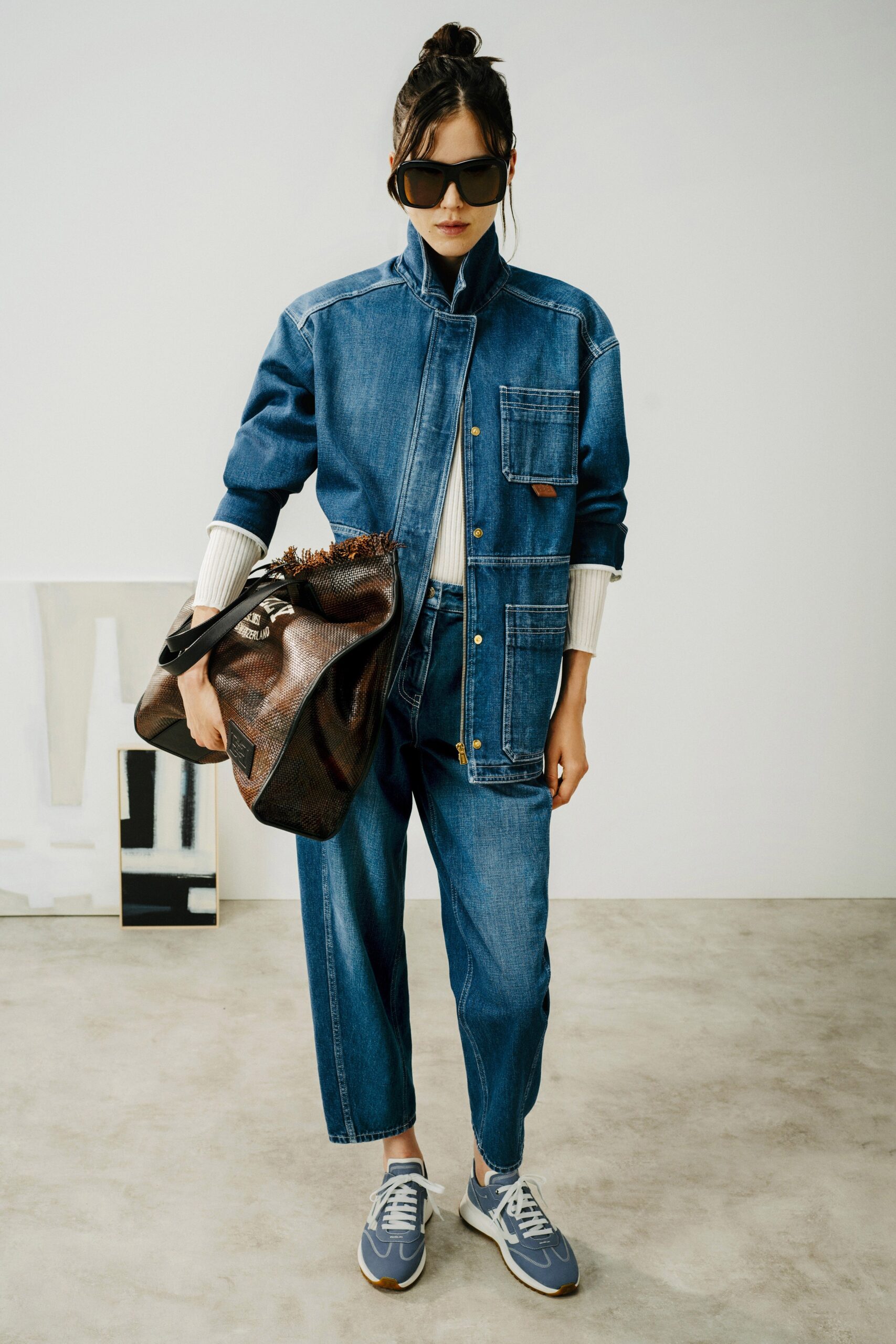 denim jacket and pants outfit