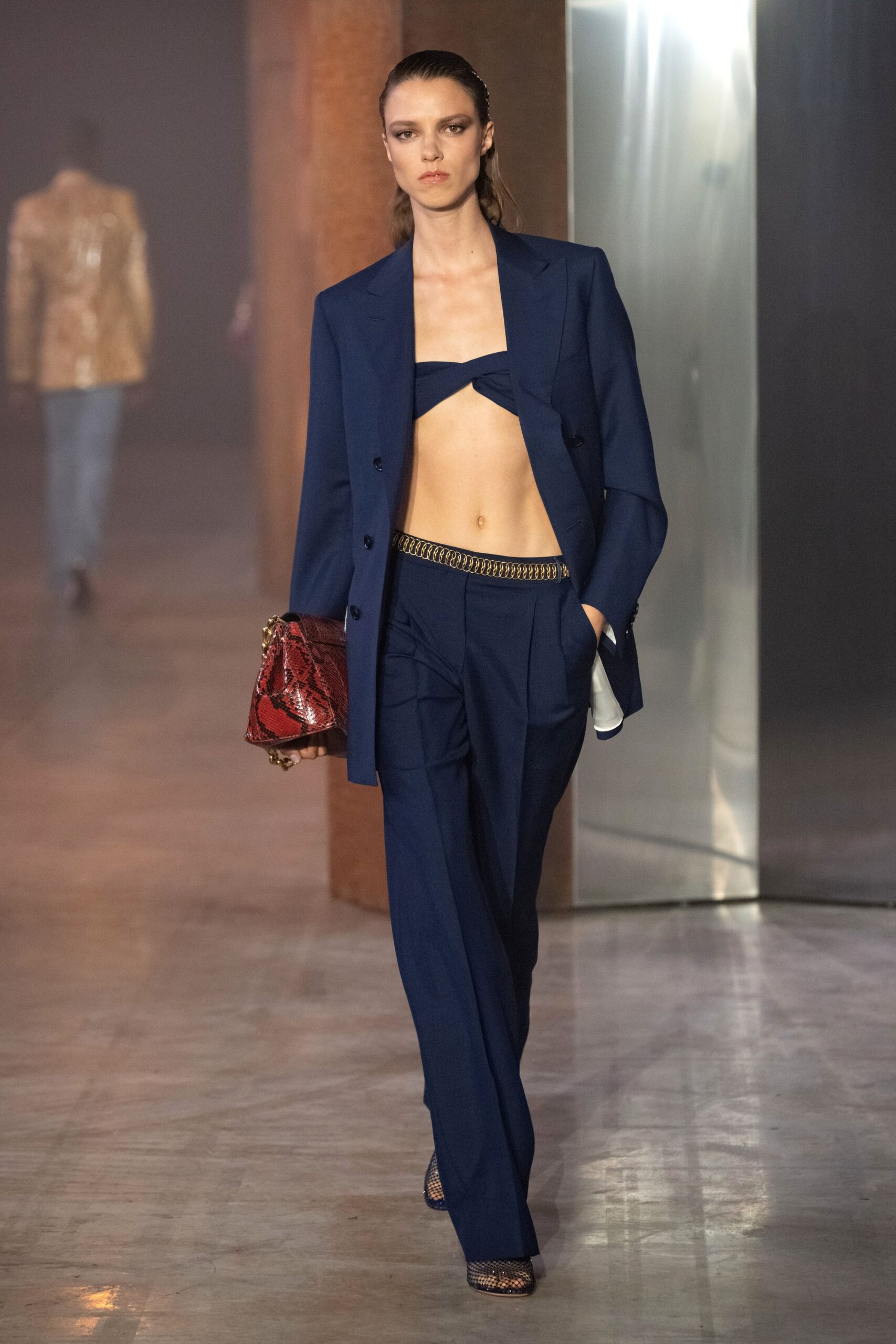 blue tailored blazer and pants