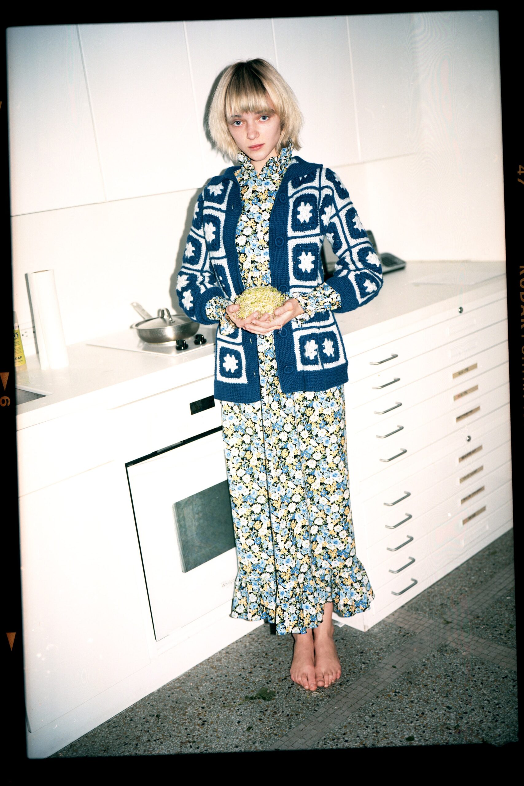 floral maxi dress with cardigan