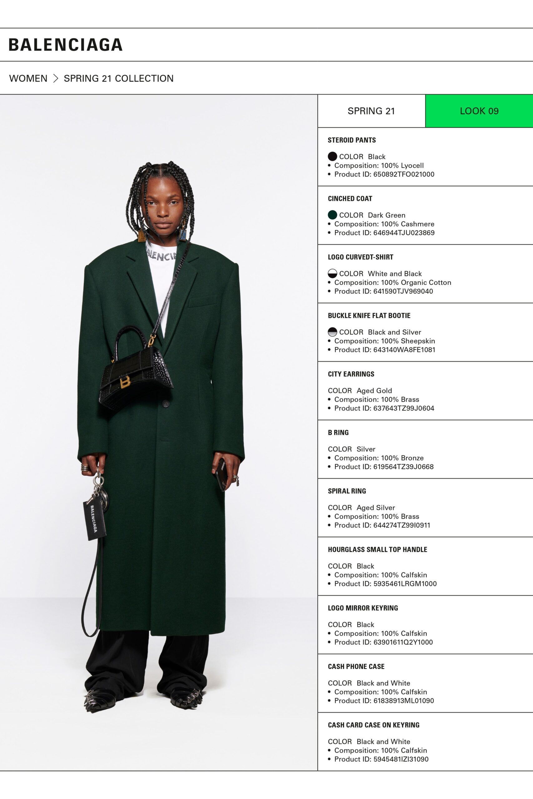 green oversized wool coat