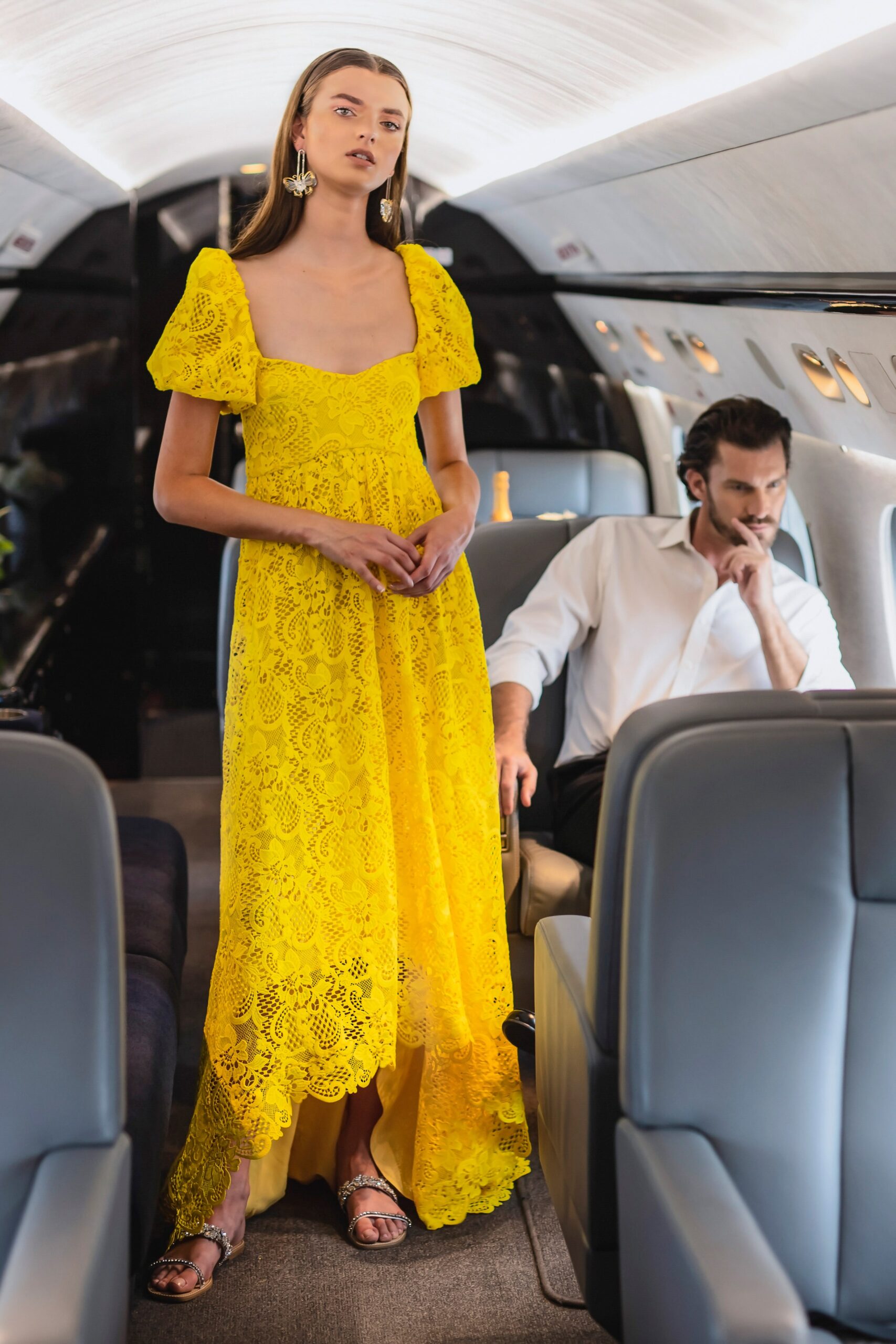 yellow lace maxi dress