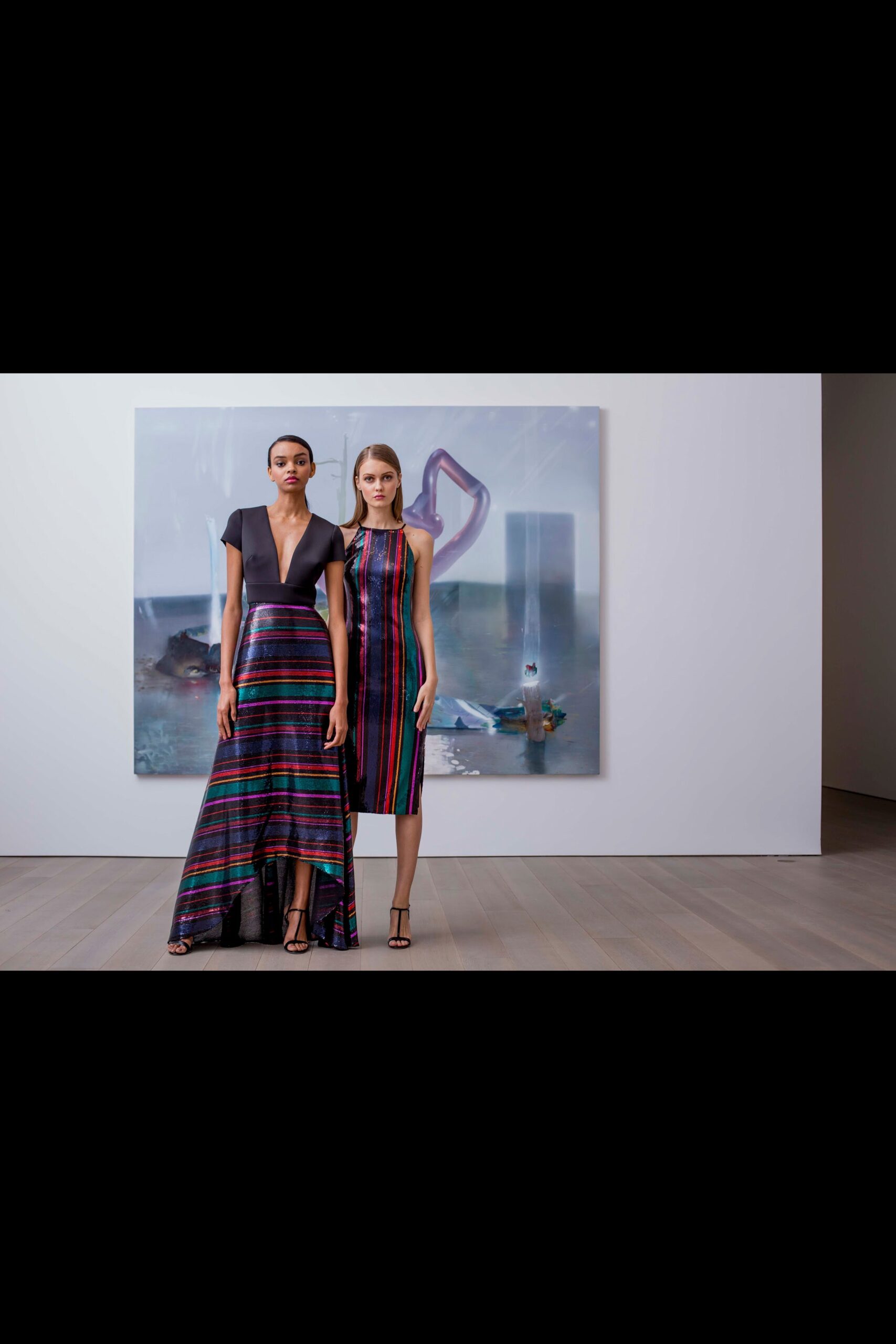 striped silk maxi and midi dresses