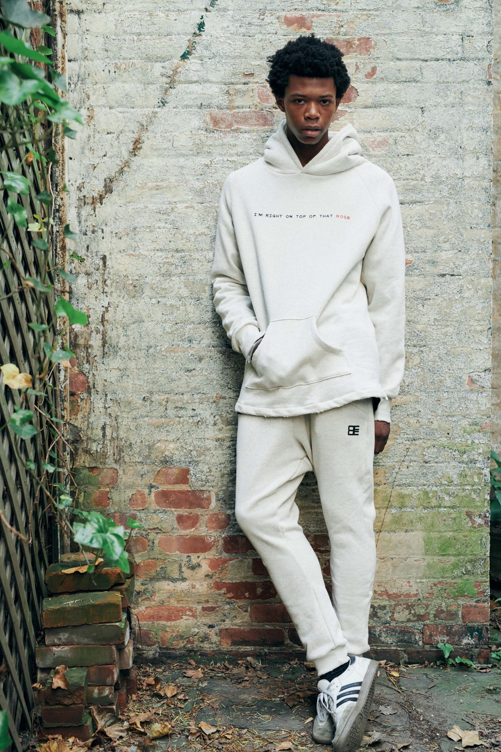 beige relaxed hoodie and pants