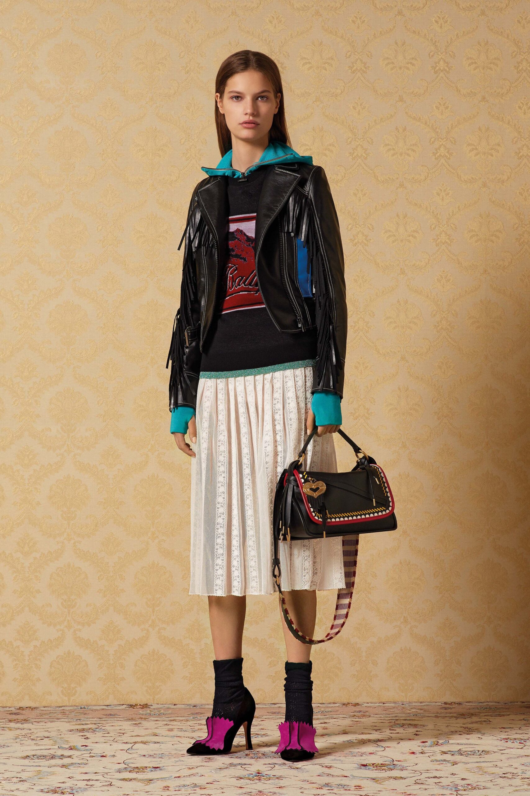black leather jacket with hoodie