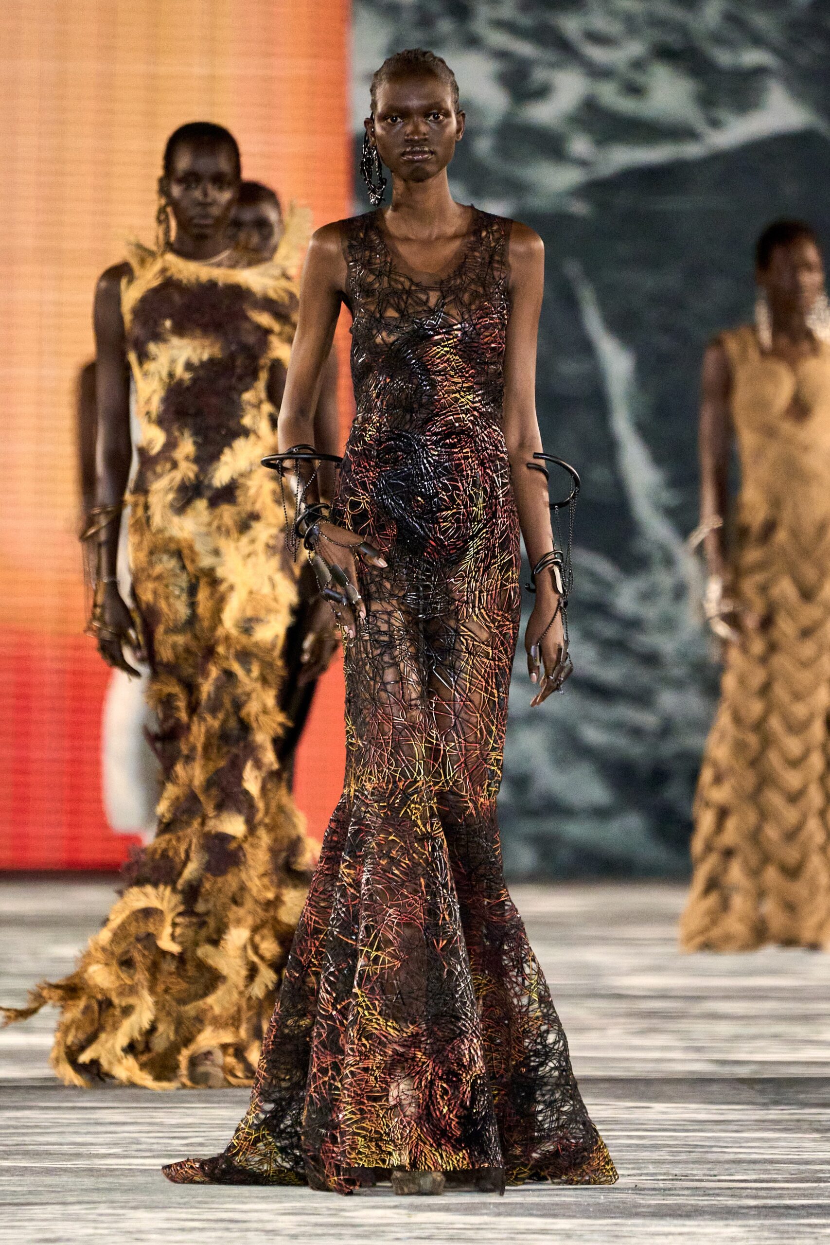 sheer fitted maxi gowns