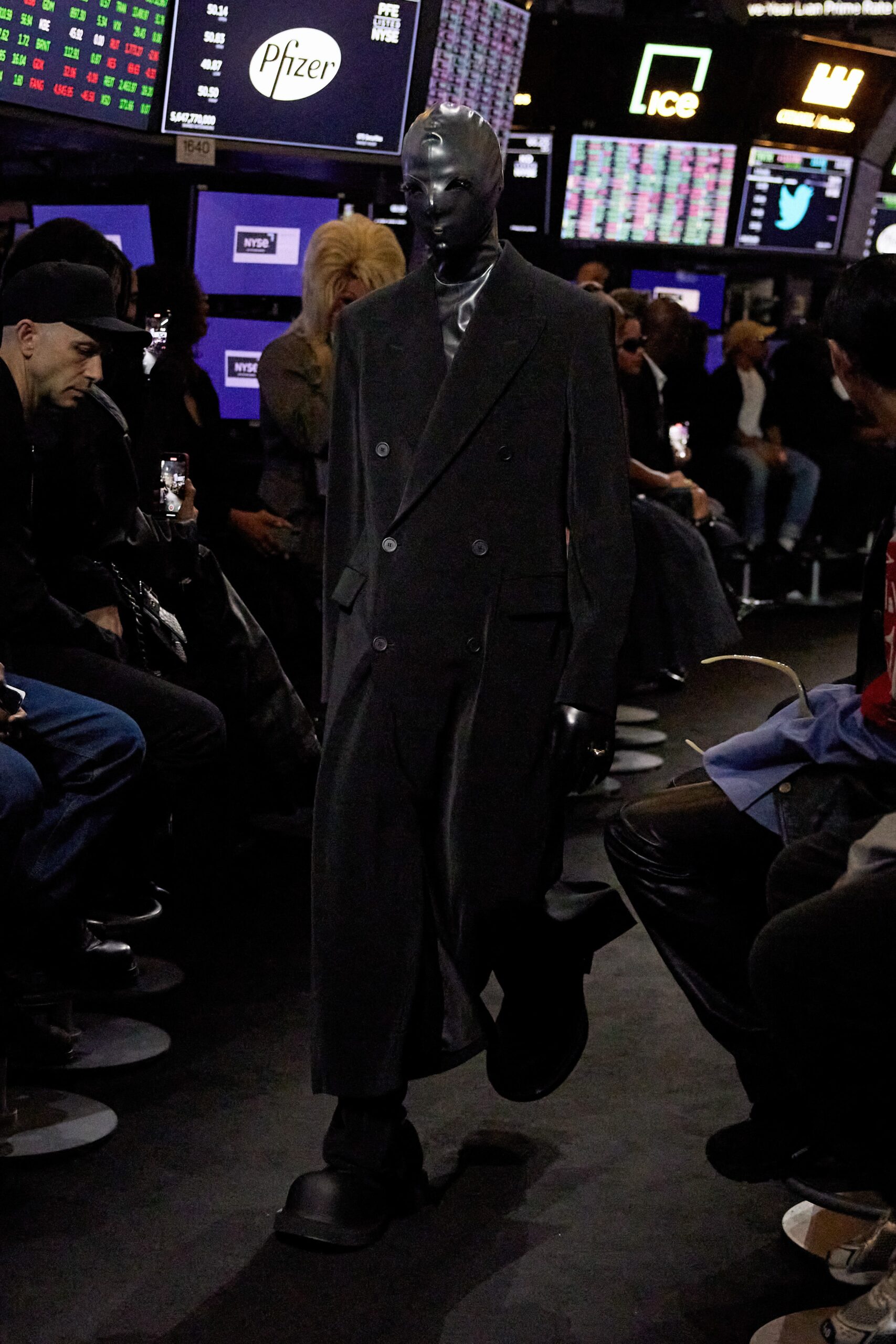 black tailored wool coat