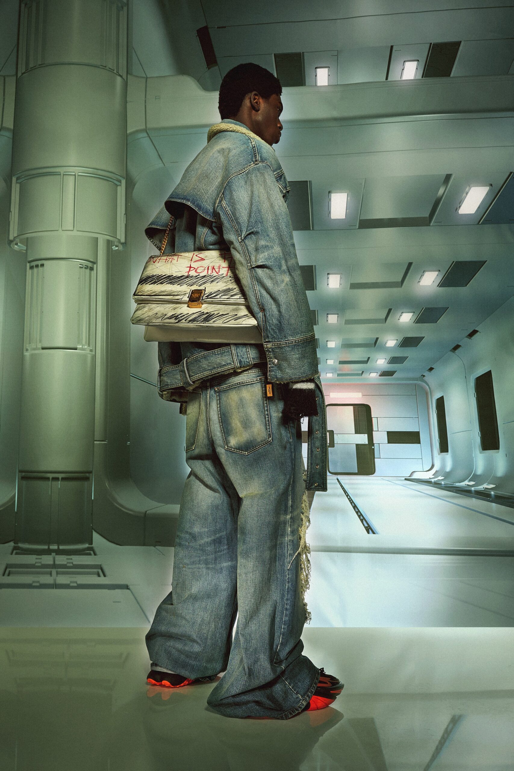 oversized denim jacket and pants