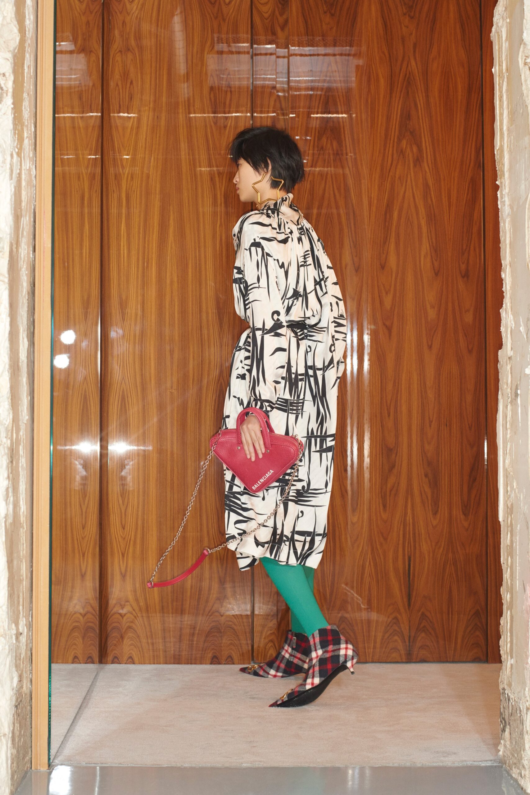 relaxed printed midi dress