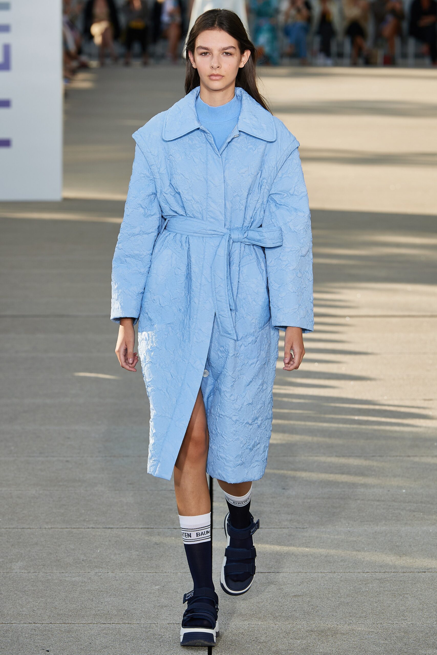 blue relaxed cotton coat