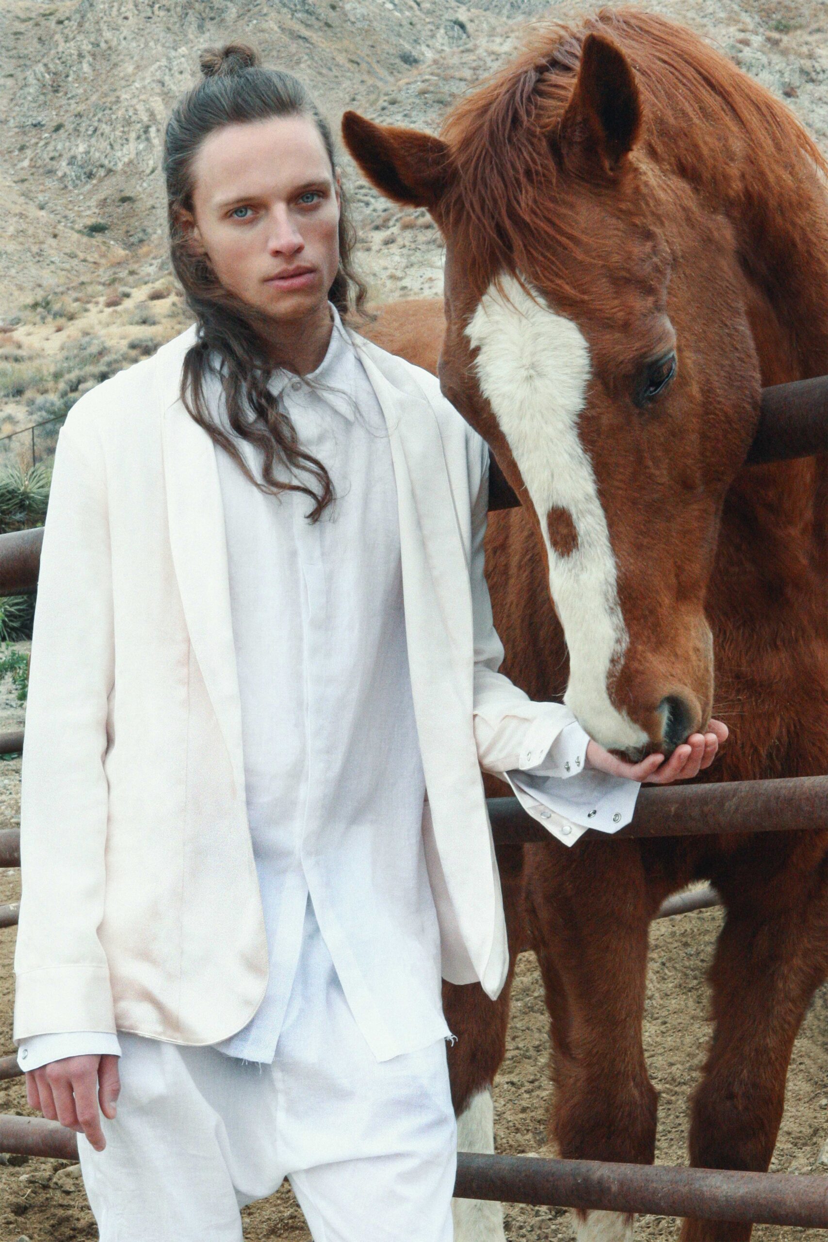white cotton blazer and pants