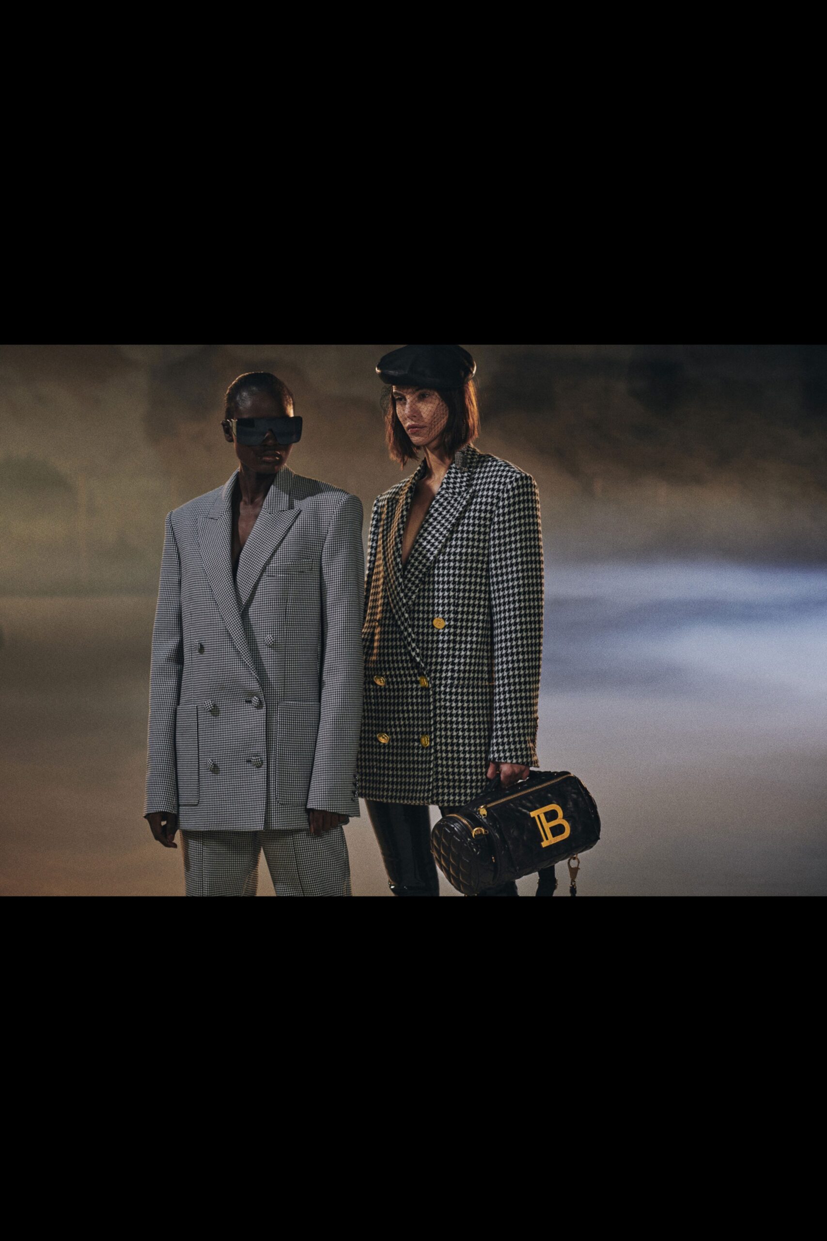 tailored gray and black blazers