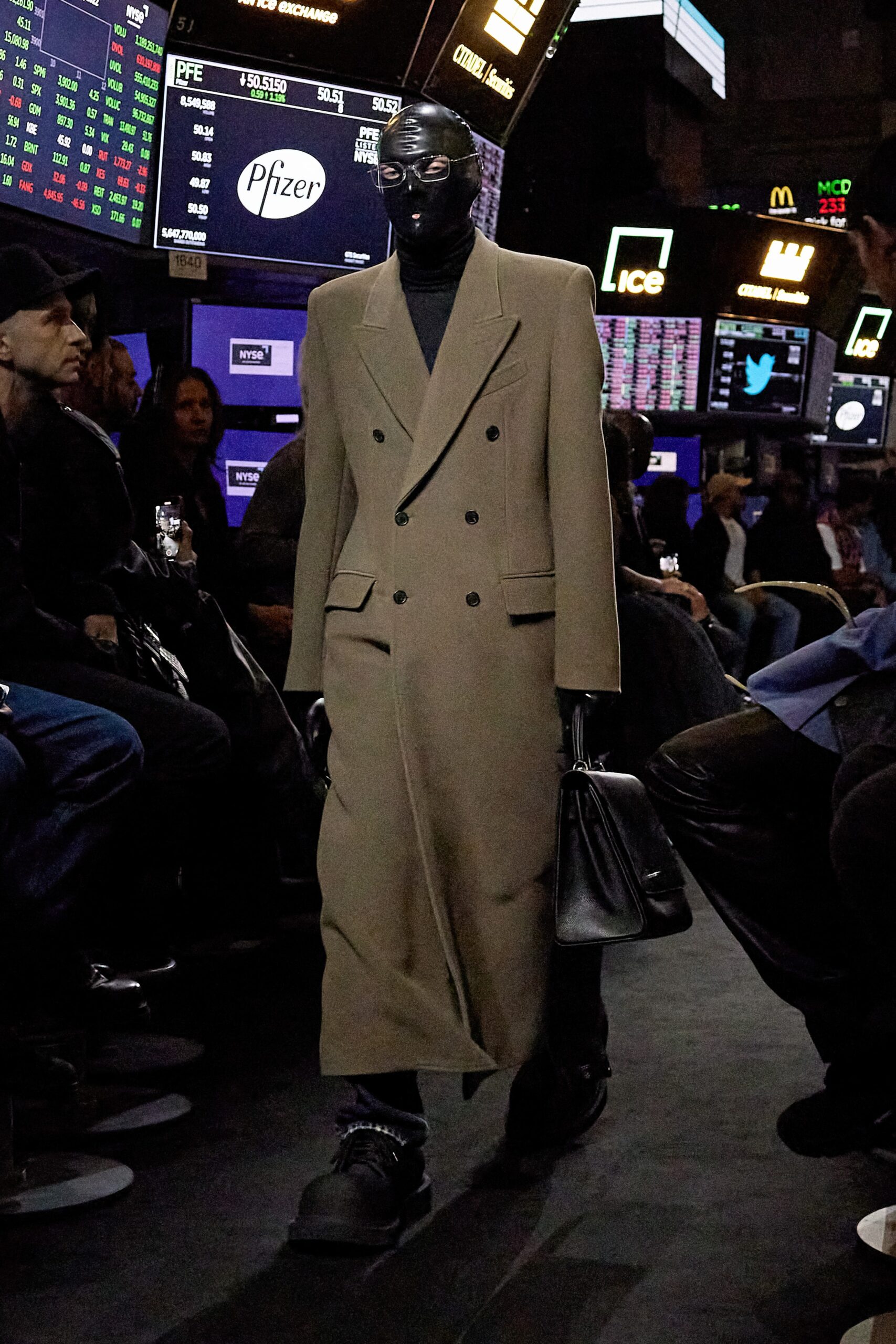 beige wool long-sleeve double-breasted tailored straight-leg maxi coat