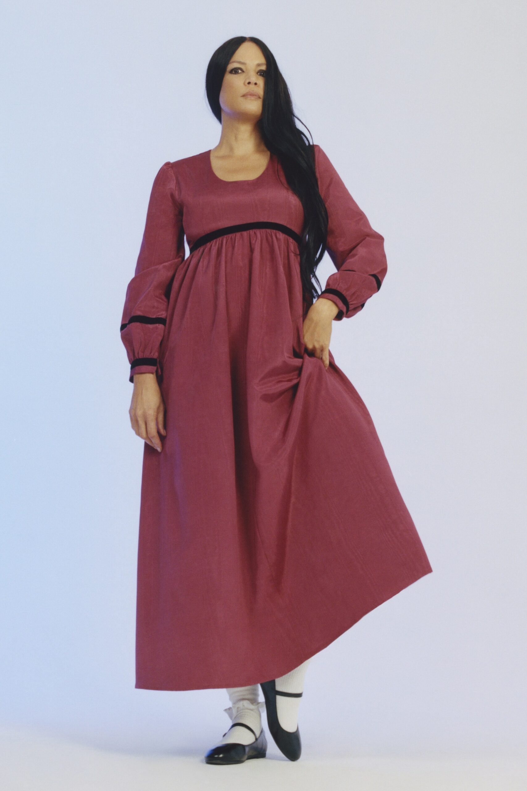 red relaxed maxi dress