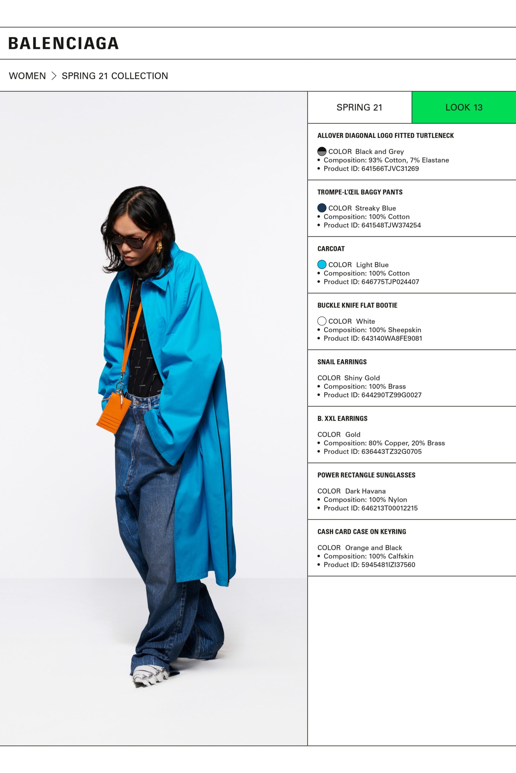 blue coat with wide-leg pants