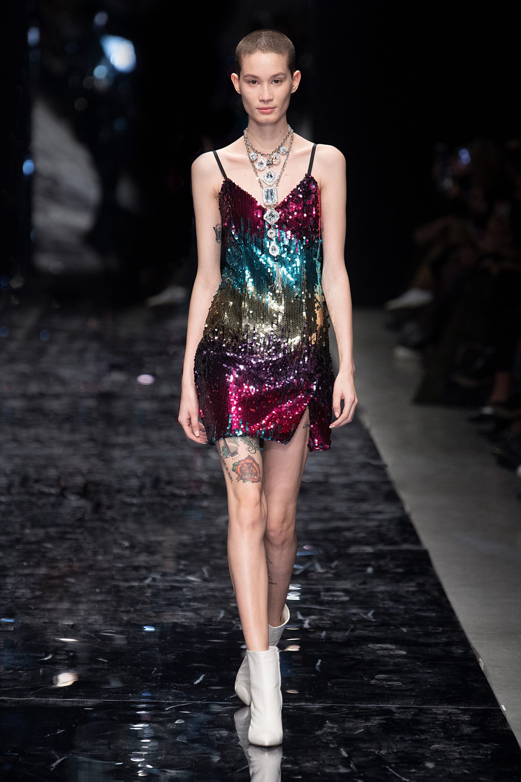 fringed sequin mini dress