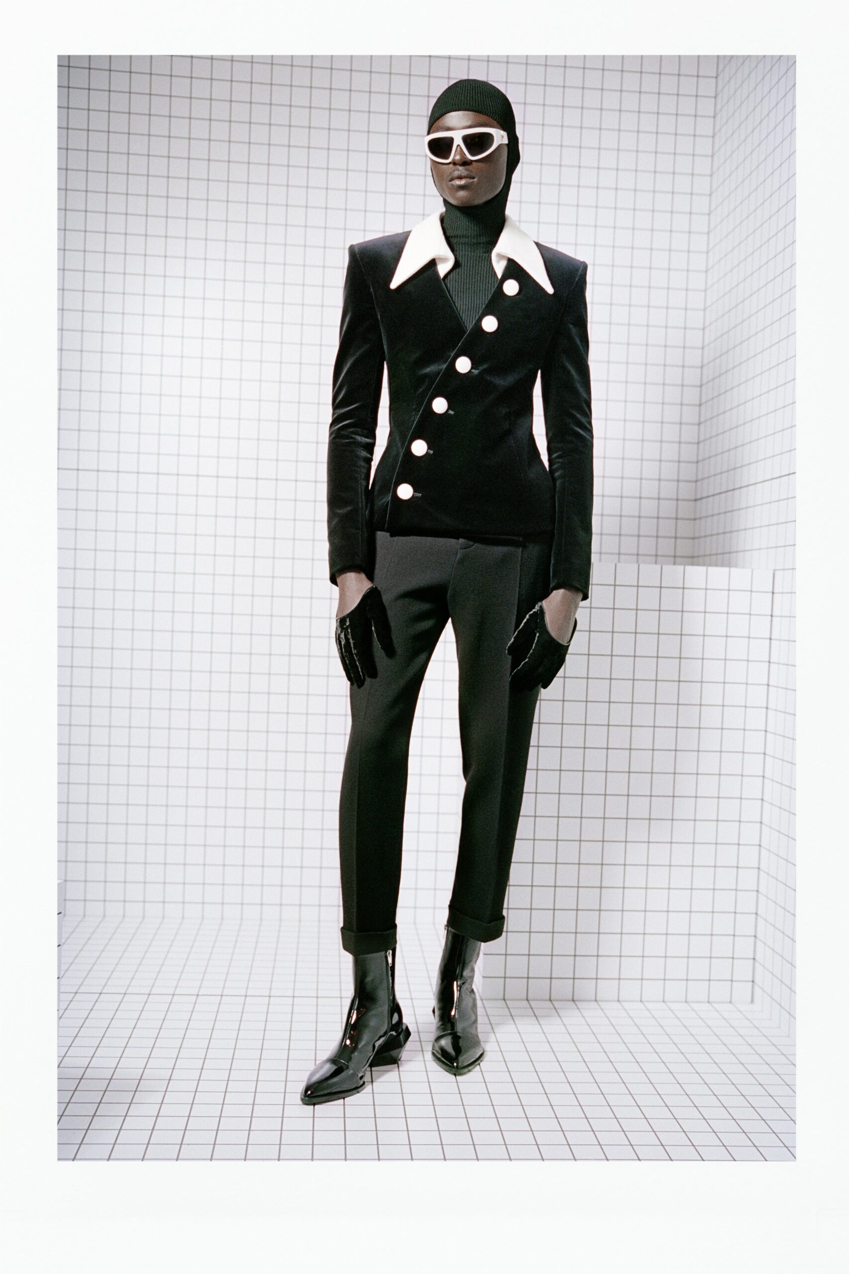 black velvet tailored blazer