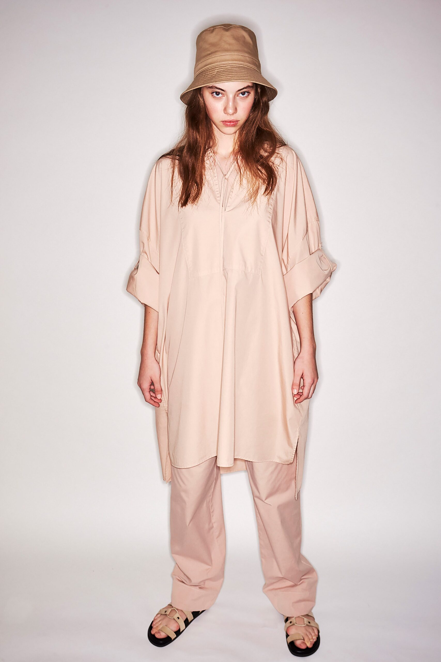 beige relaxed top and pants