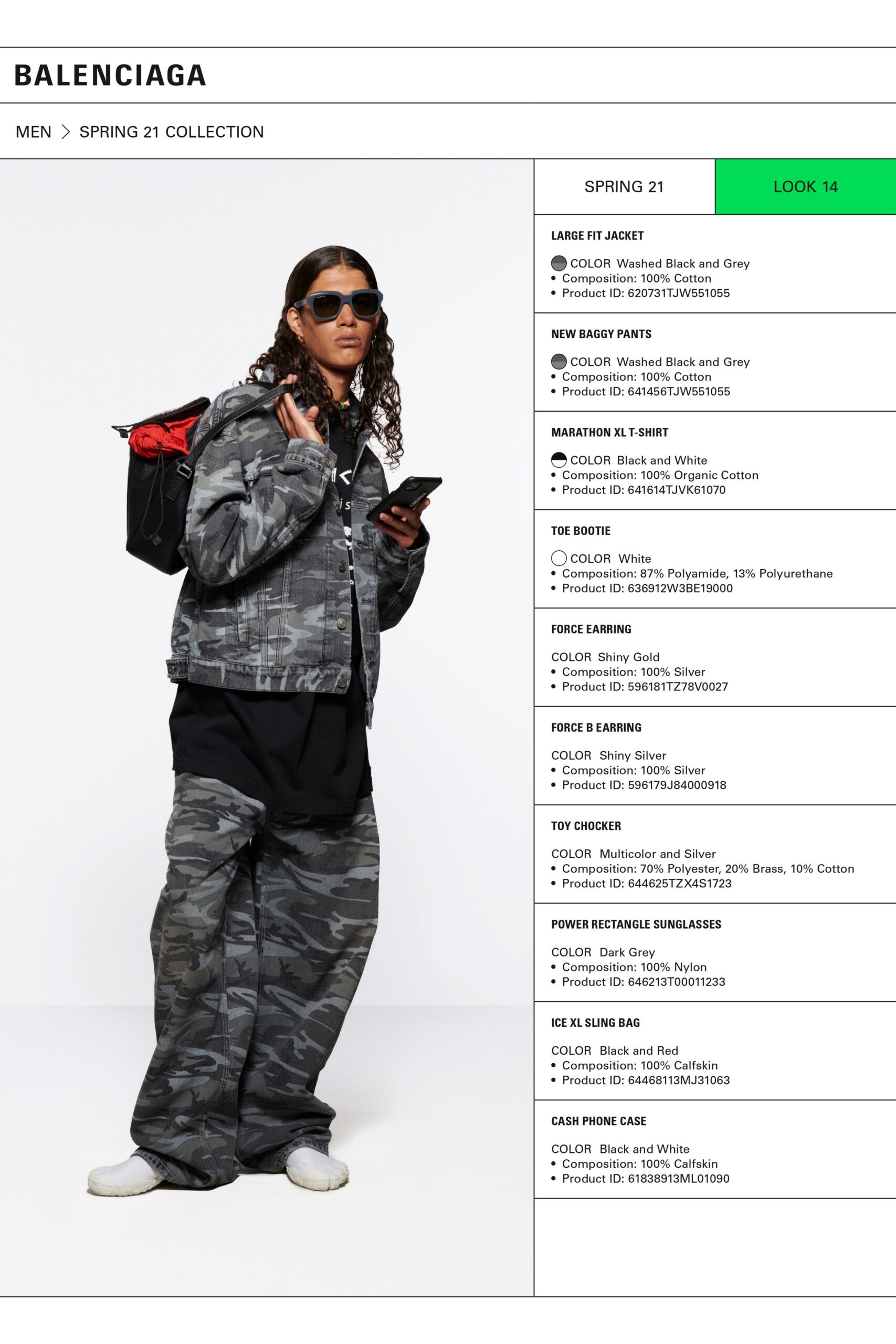 black gray relaxed denim jacket and cargo pants