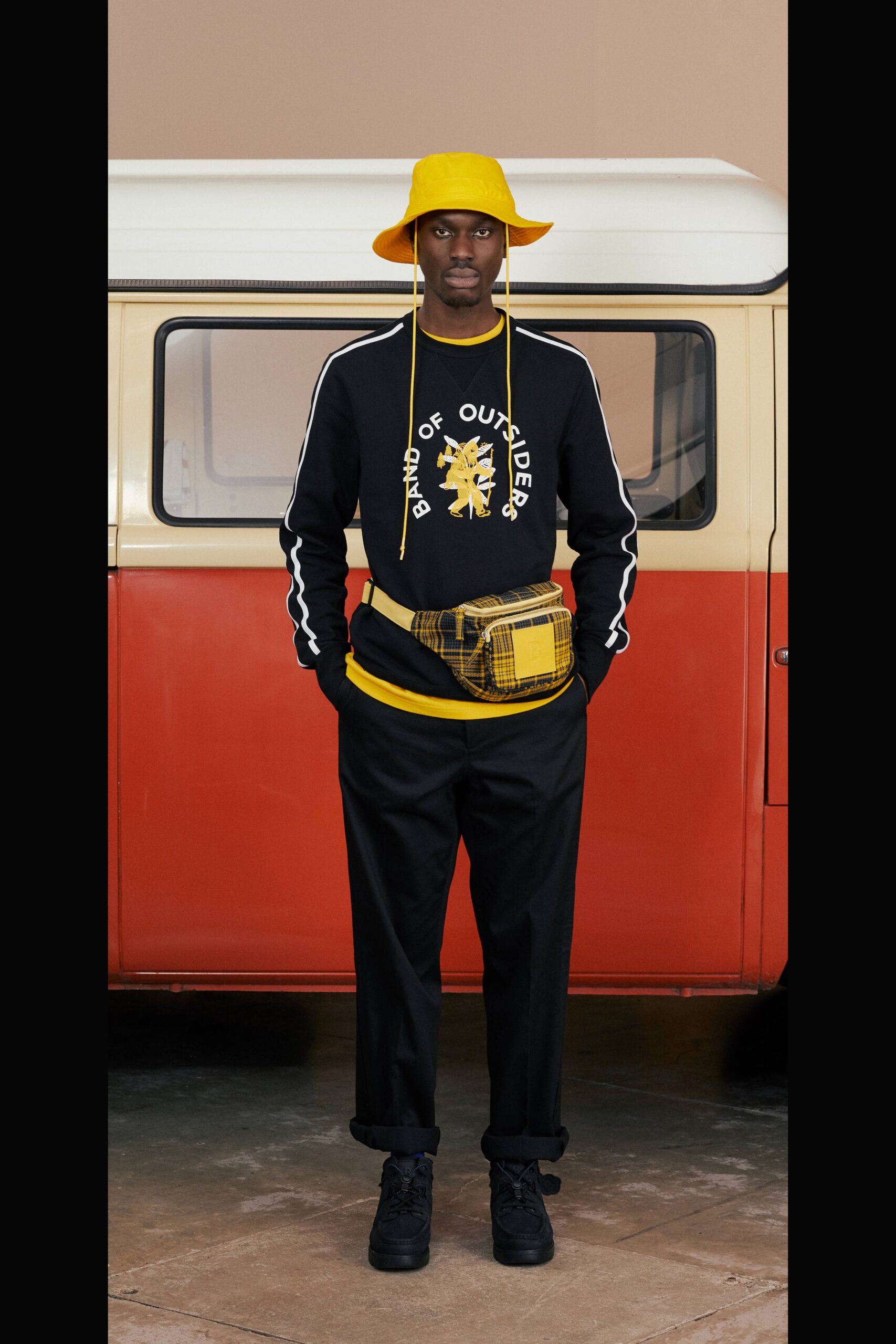 black relaxed sweater and pants