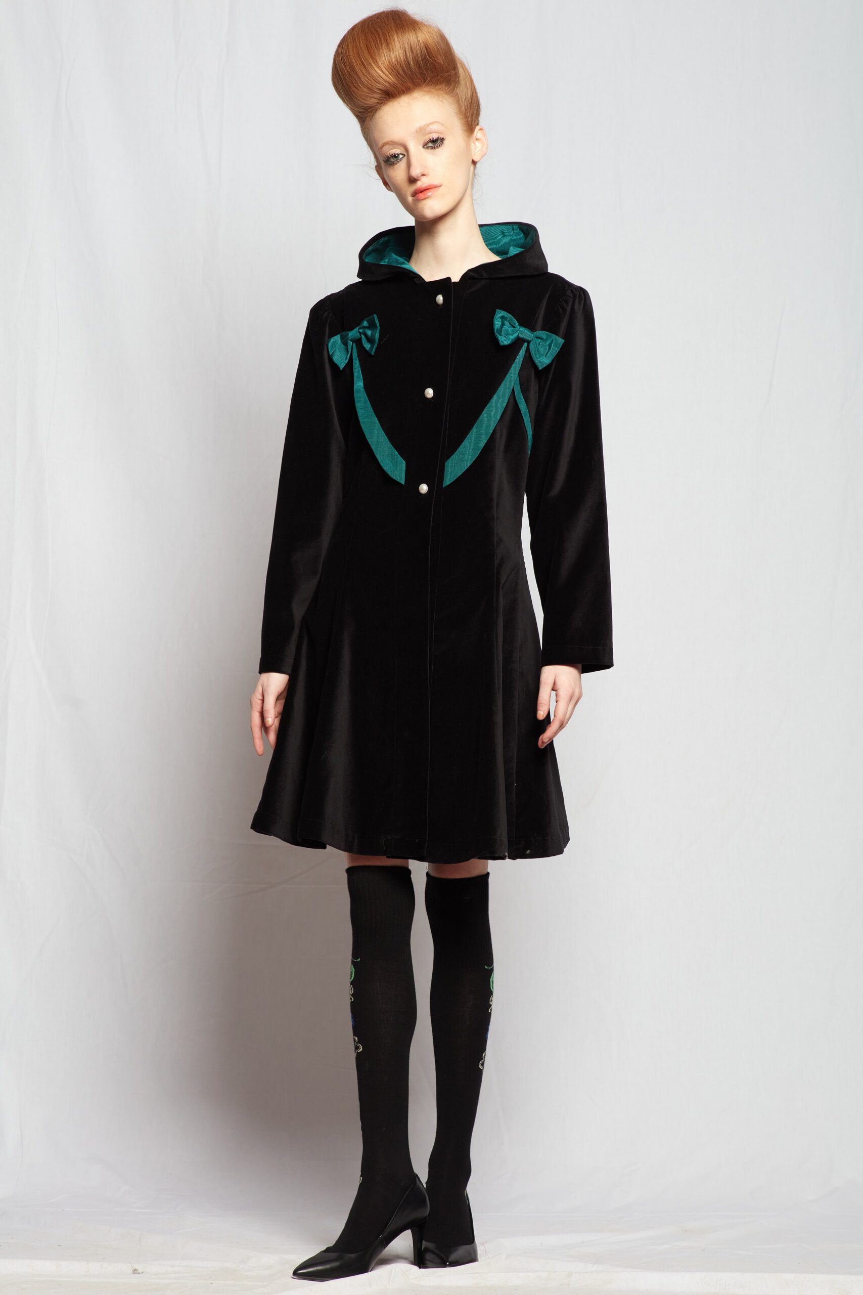 black velvet collared dress
