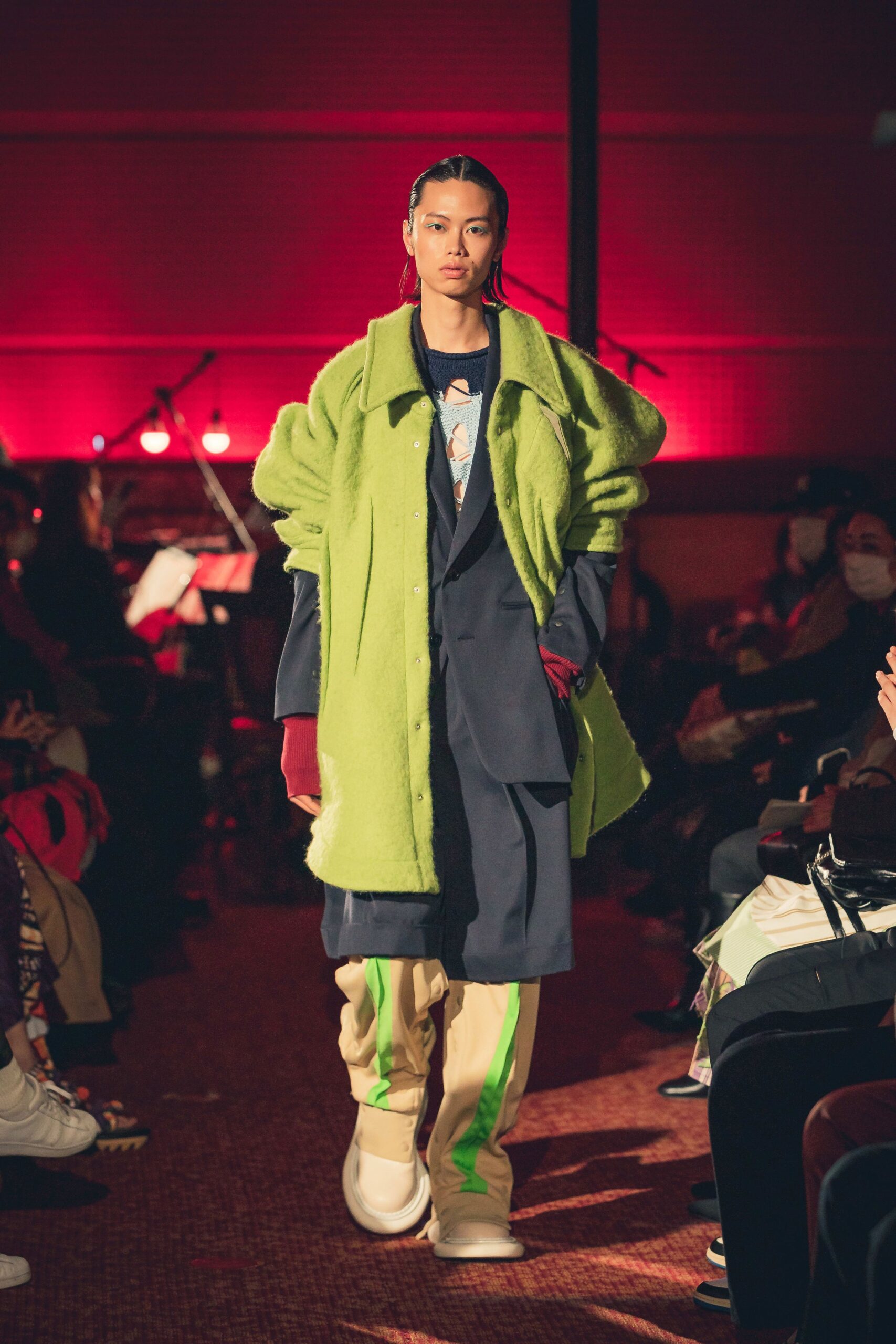 oversized green wool coat