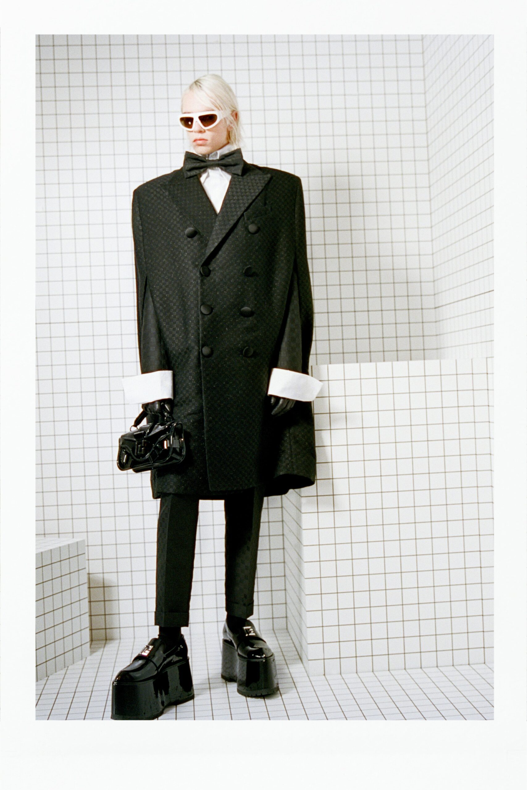 oversized black wool cape