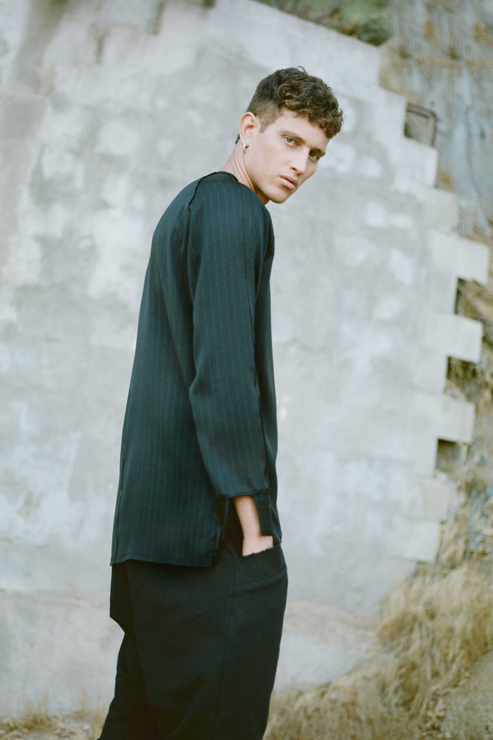 black relaxed shirt and pants