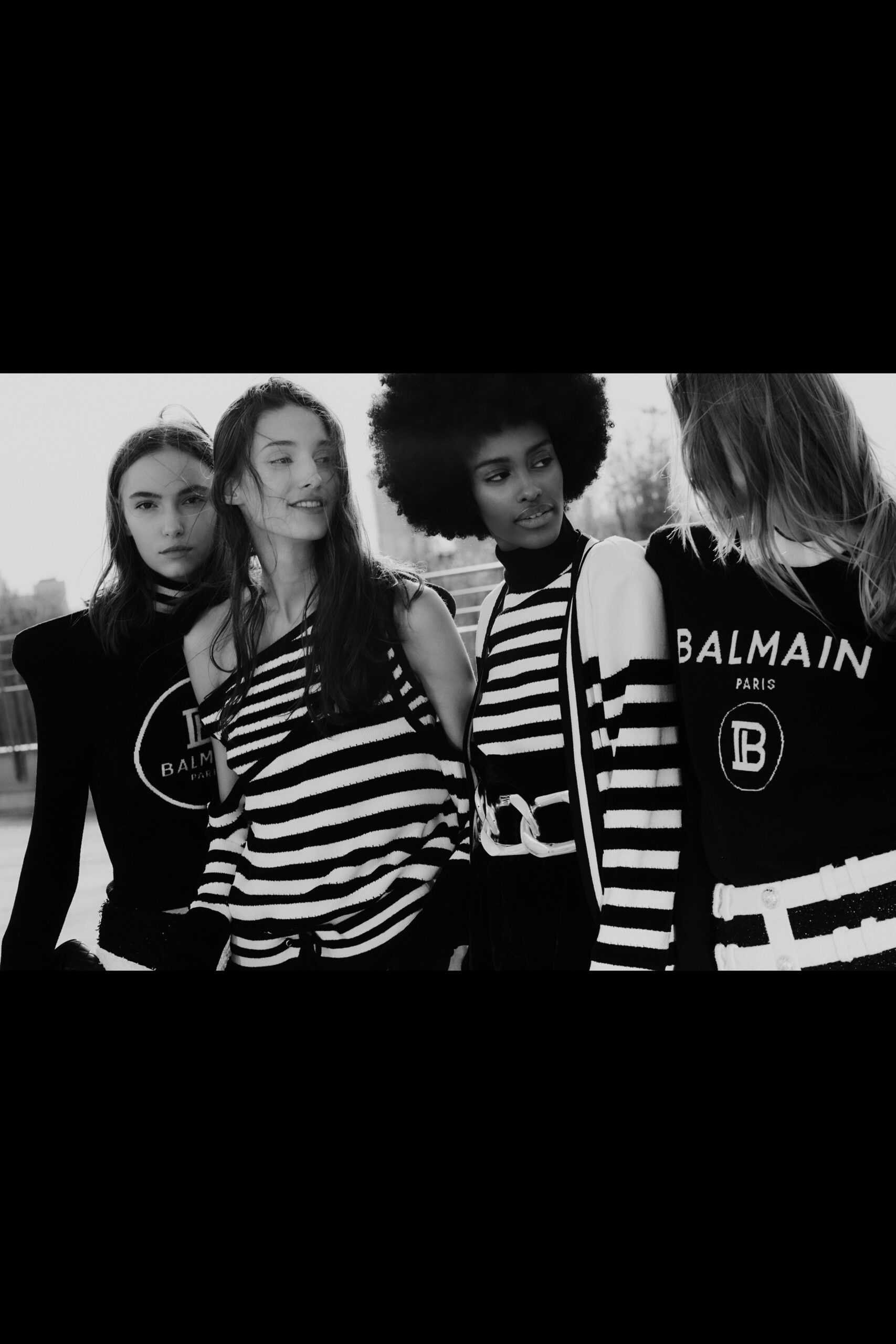 black and white striped tops