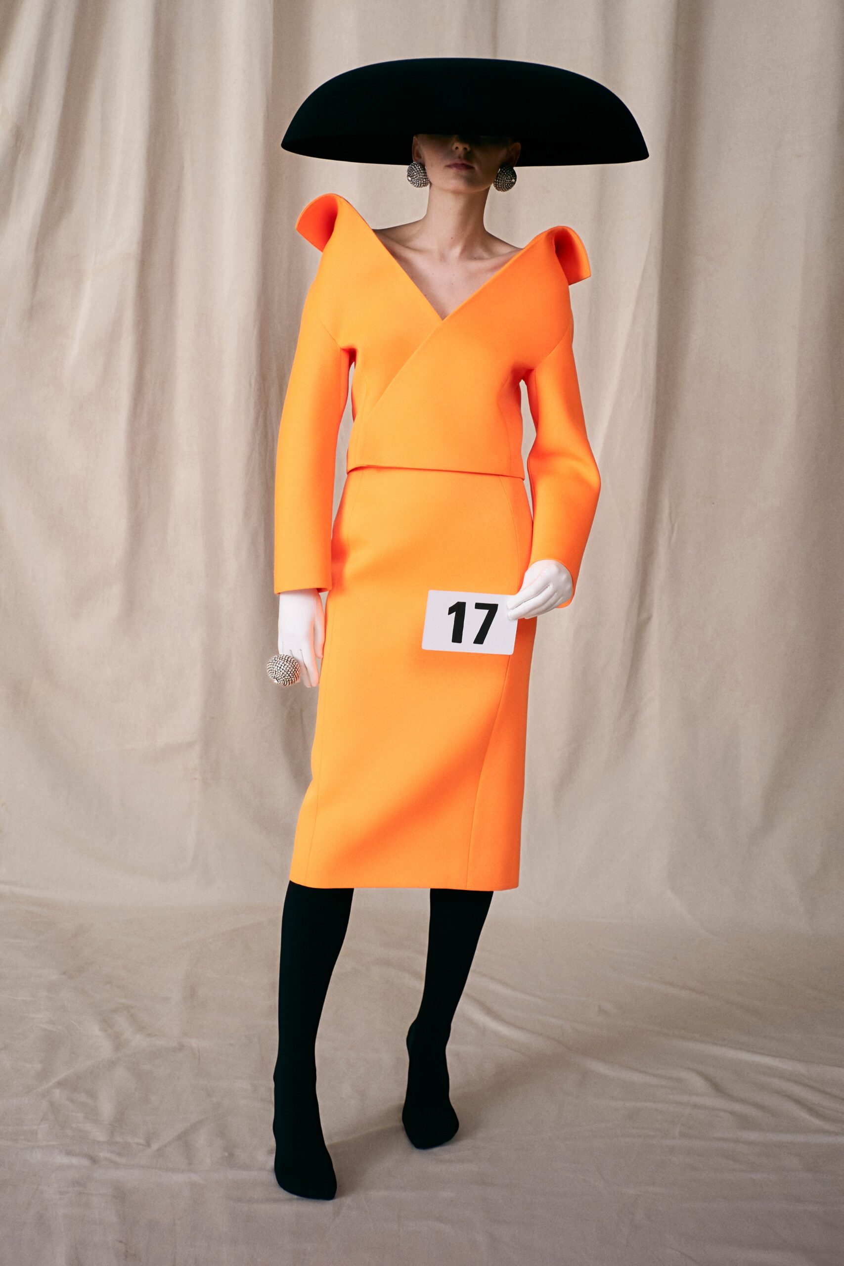 fitted orange neoprene dress