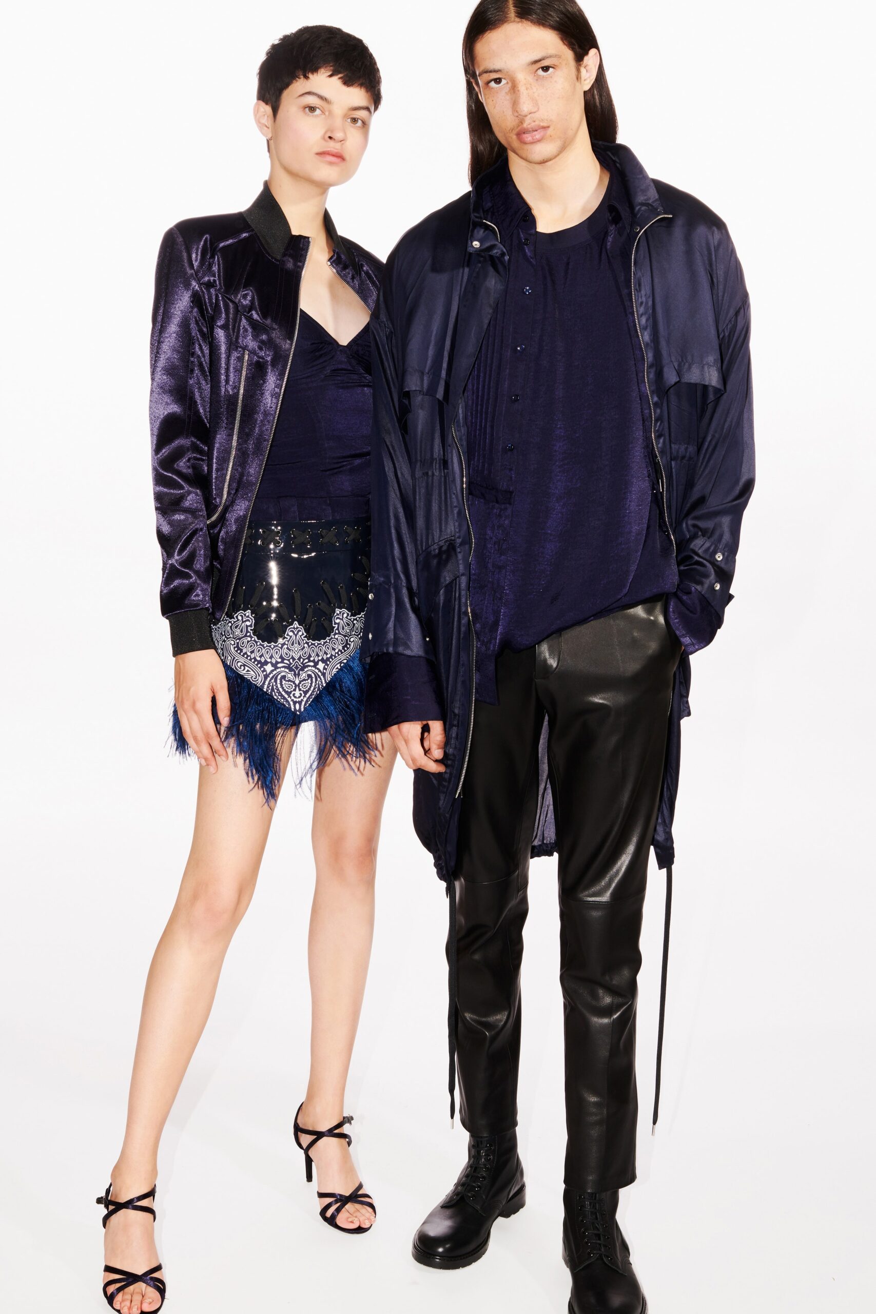 black silk mini dress with ruffles