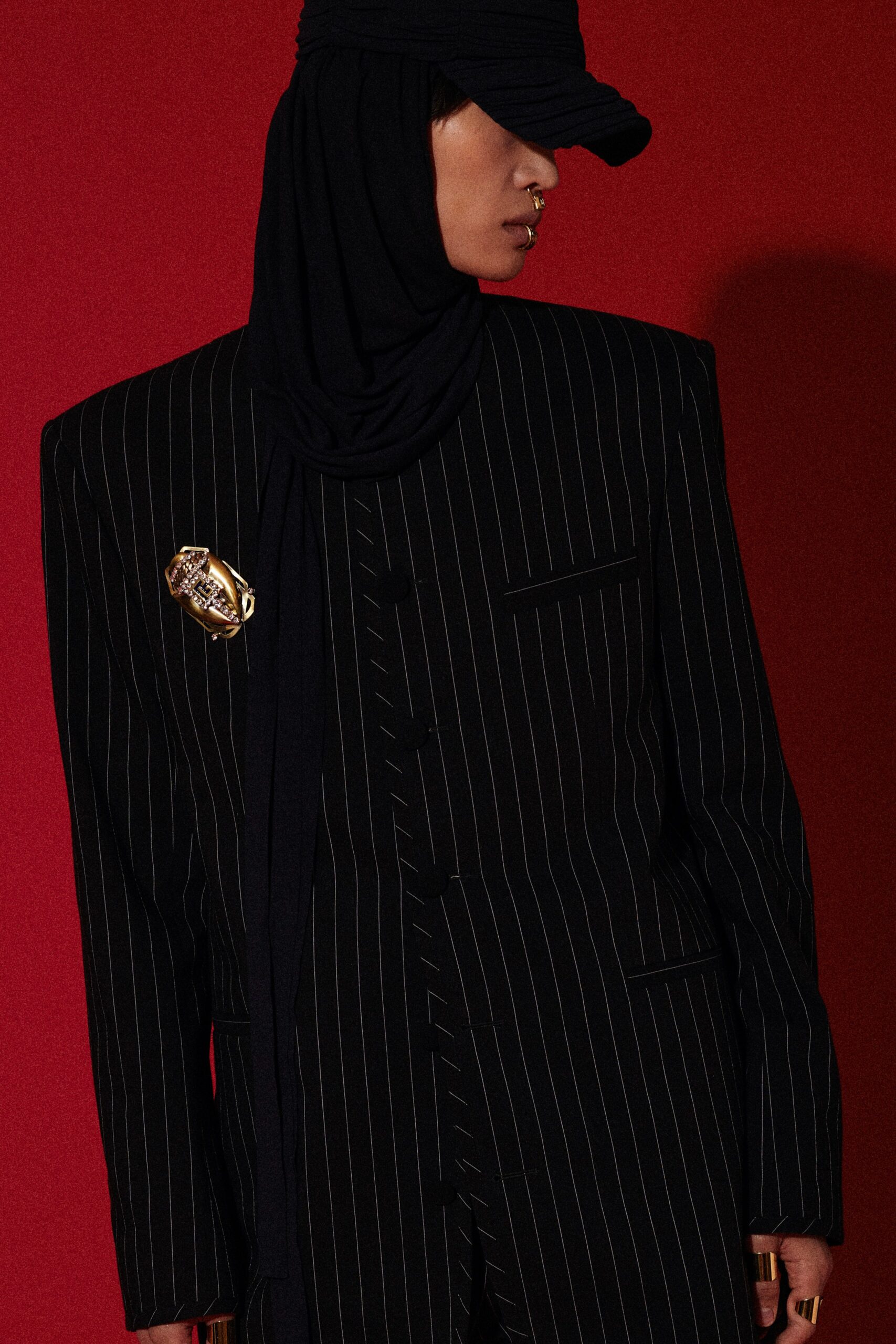 oversized black striped blazer