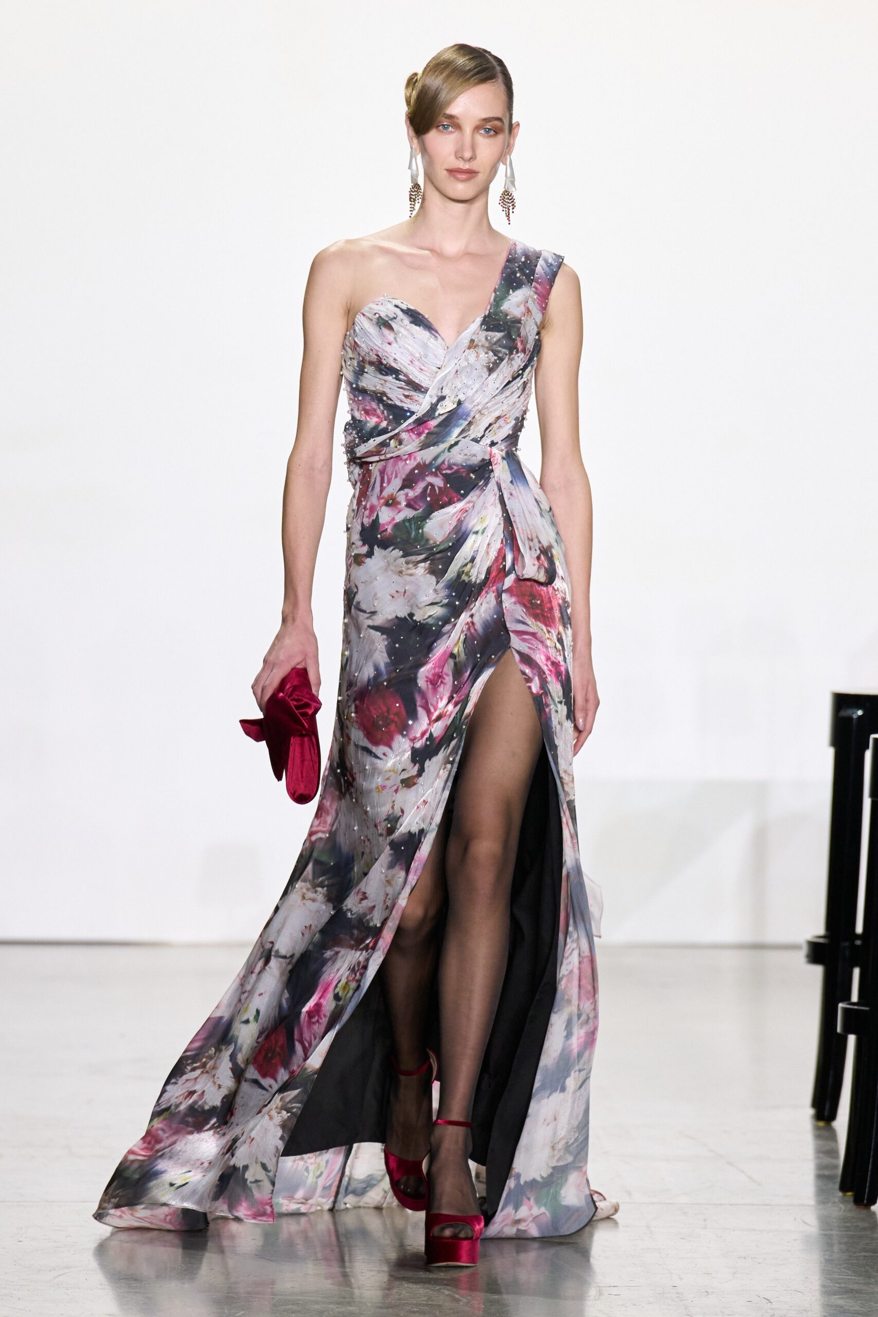 multi-colored silk gown