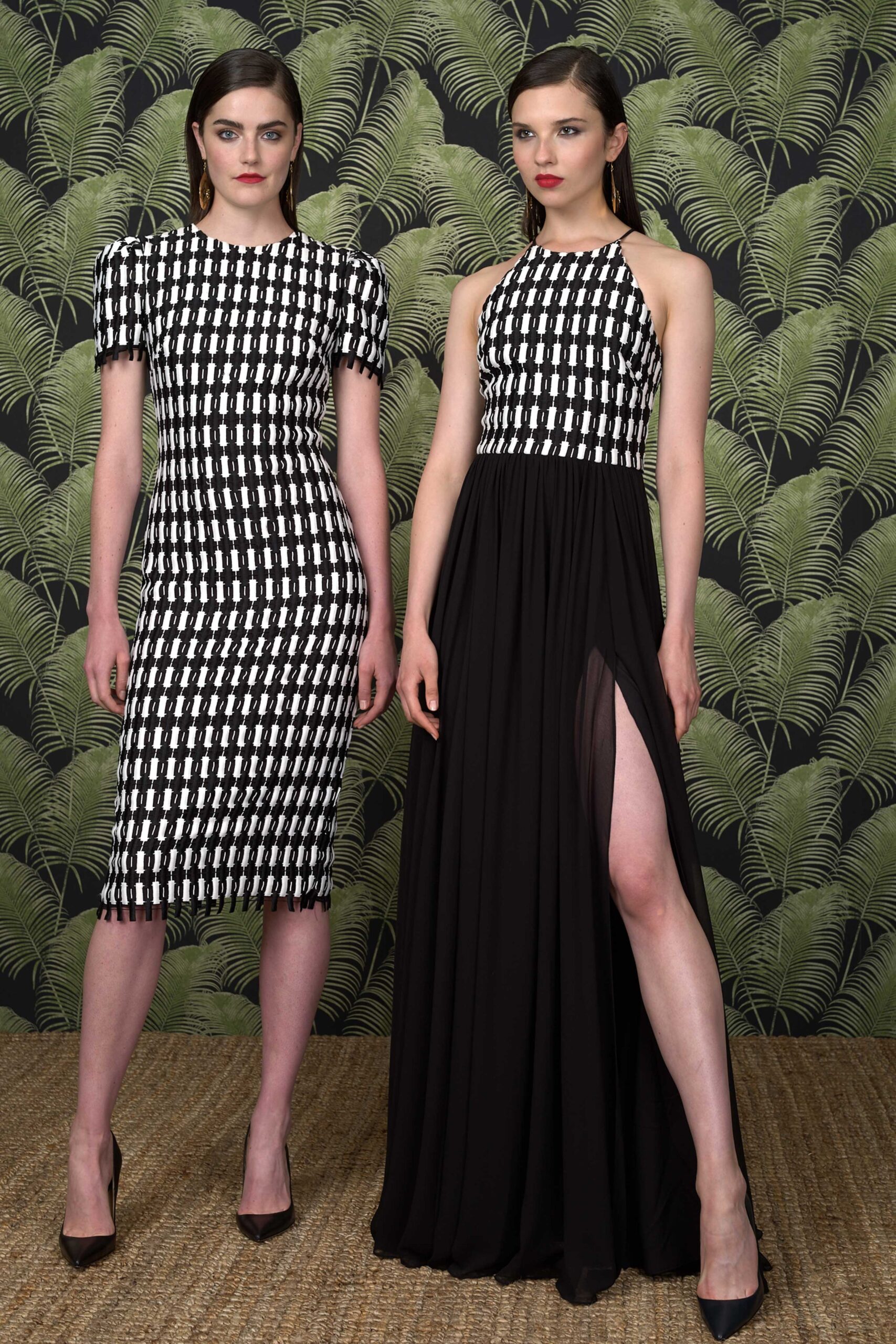 black chiffon sleeveless halter fitted flared flowing dress