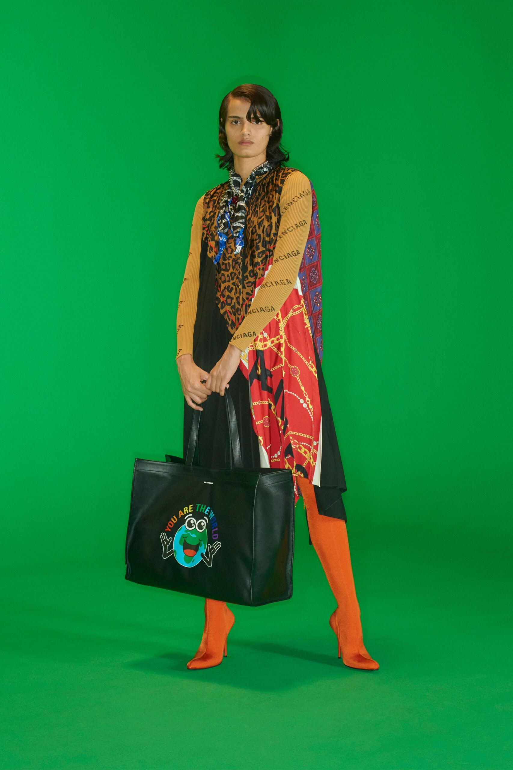 multi silk sleeveless relaxed printed cape