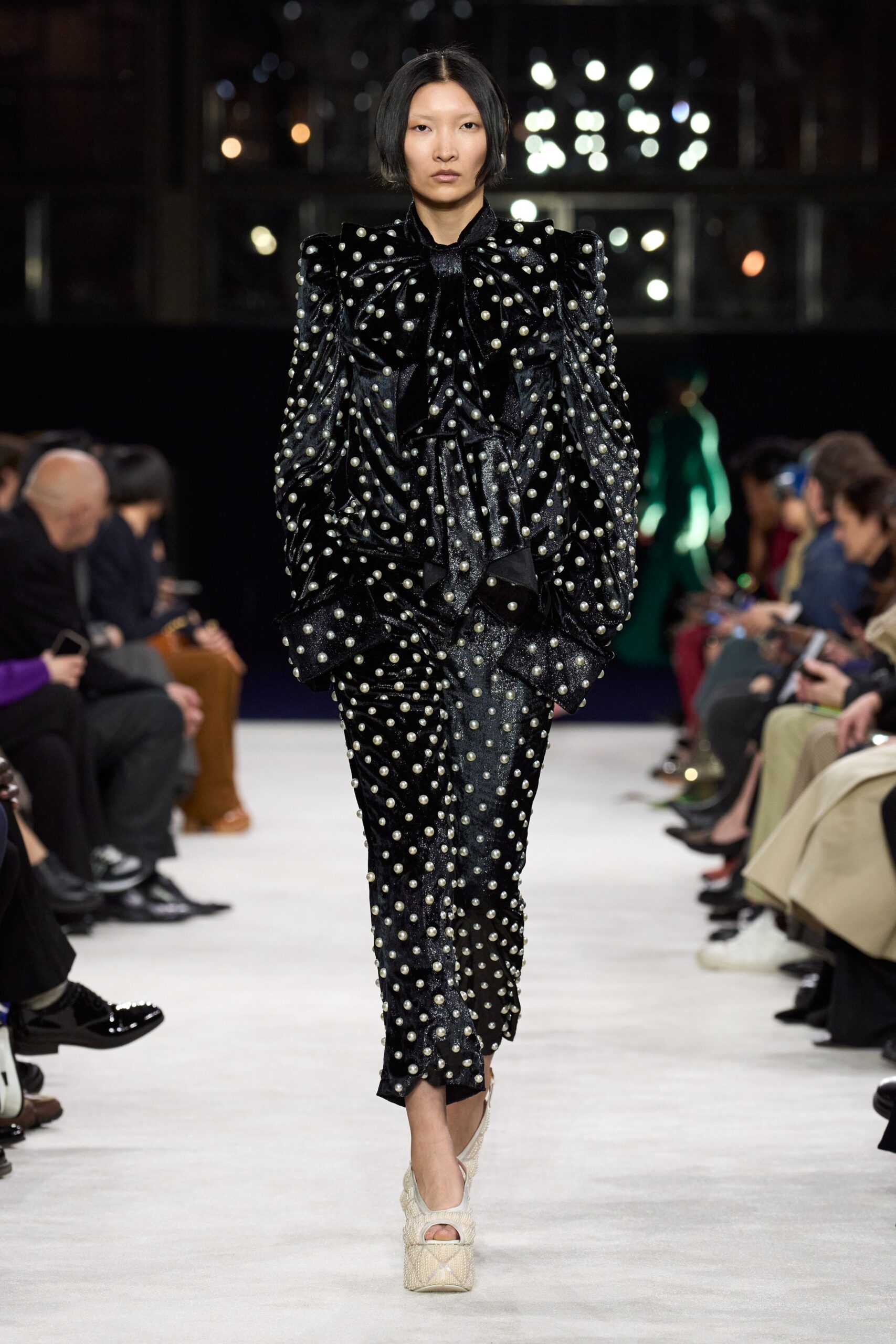 black embellished midi dress